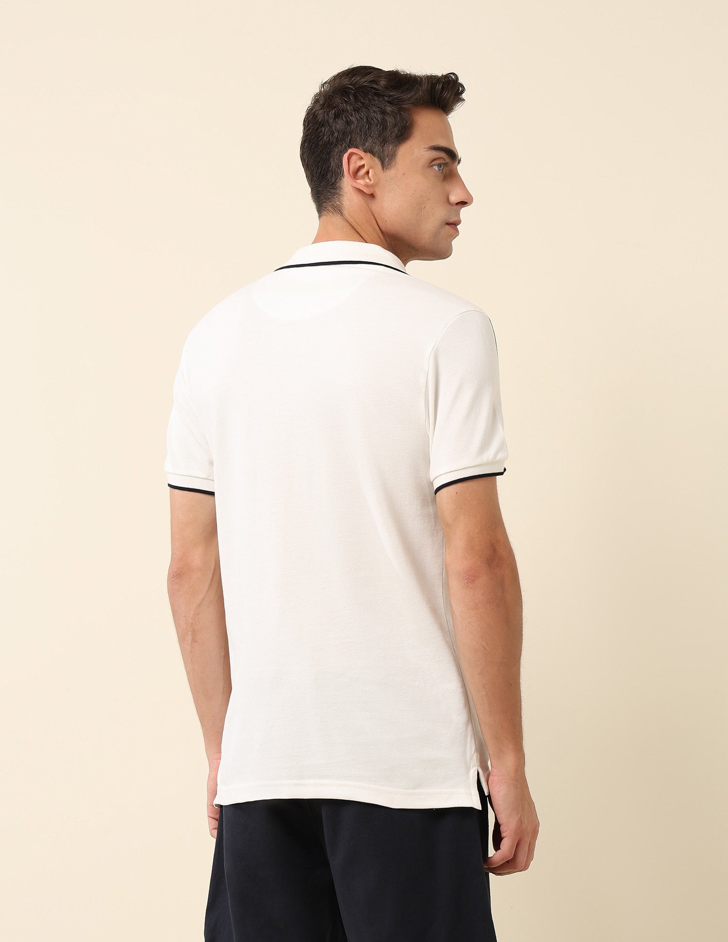 Slim Fit Solid Polo Shirt White - U.S. Polo Assn. India | Large