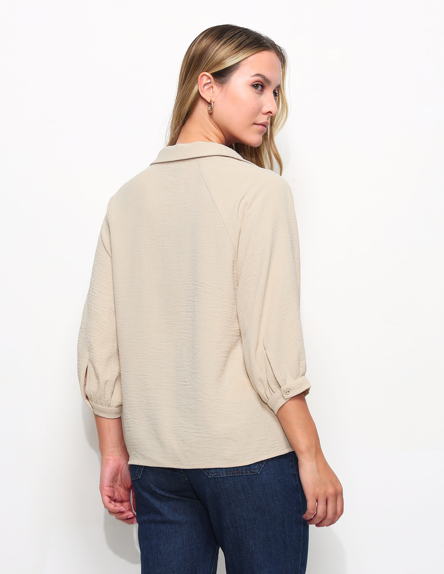 Solid Regular Fit Shirt Beige - U.S. Polo Assn. India | Large