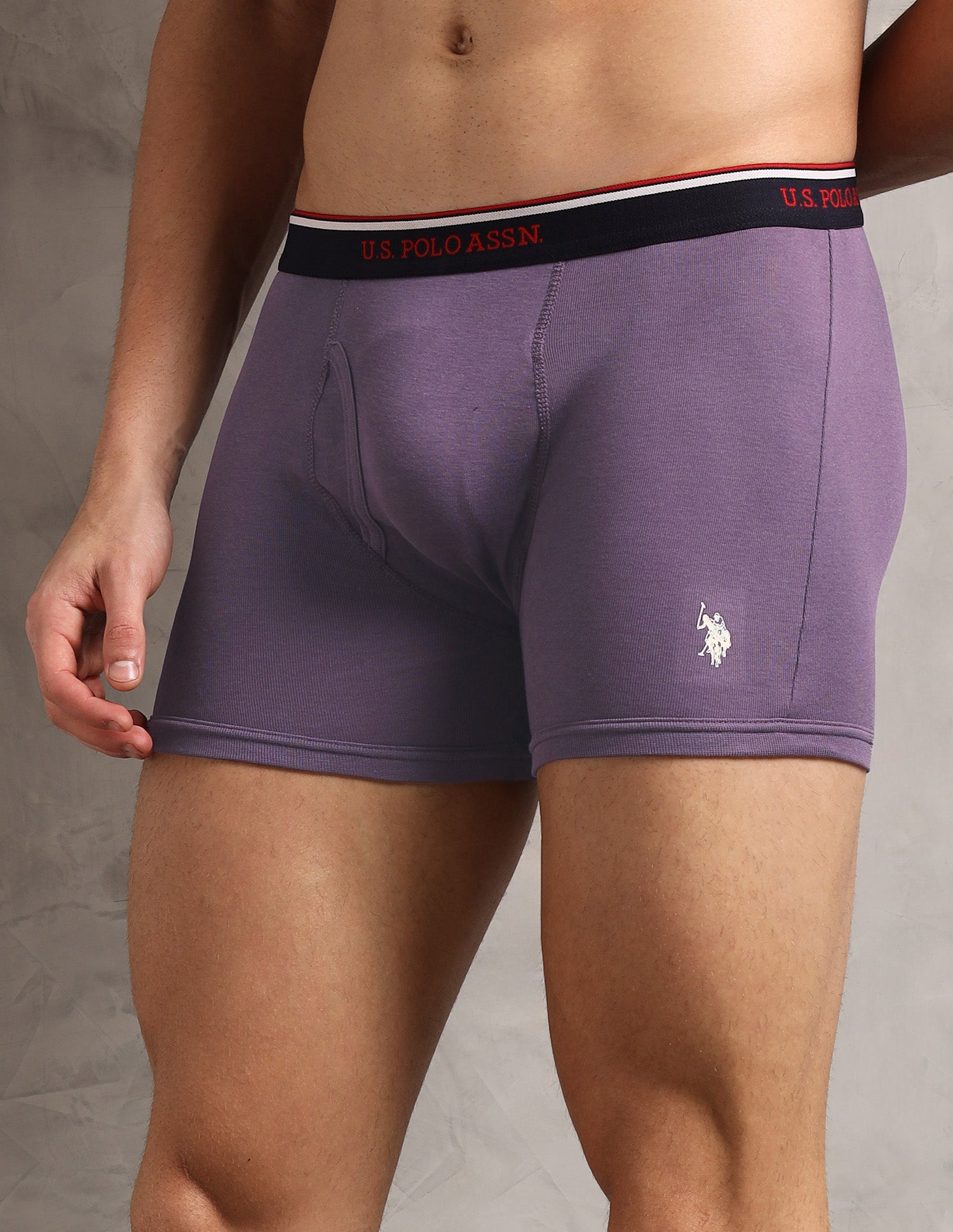 Breathable Soft Cotton I667-P1 Trunks - Pack Of 1 Deep Purple - U.S. Polo Assn. India | Large