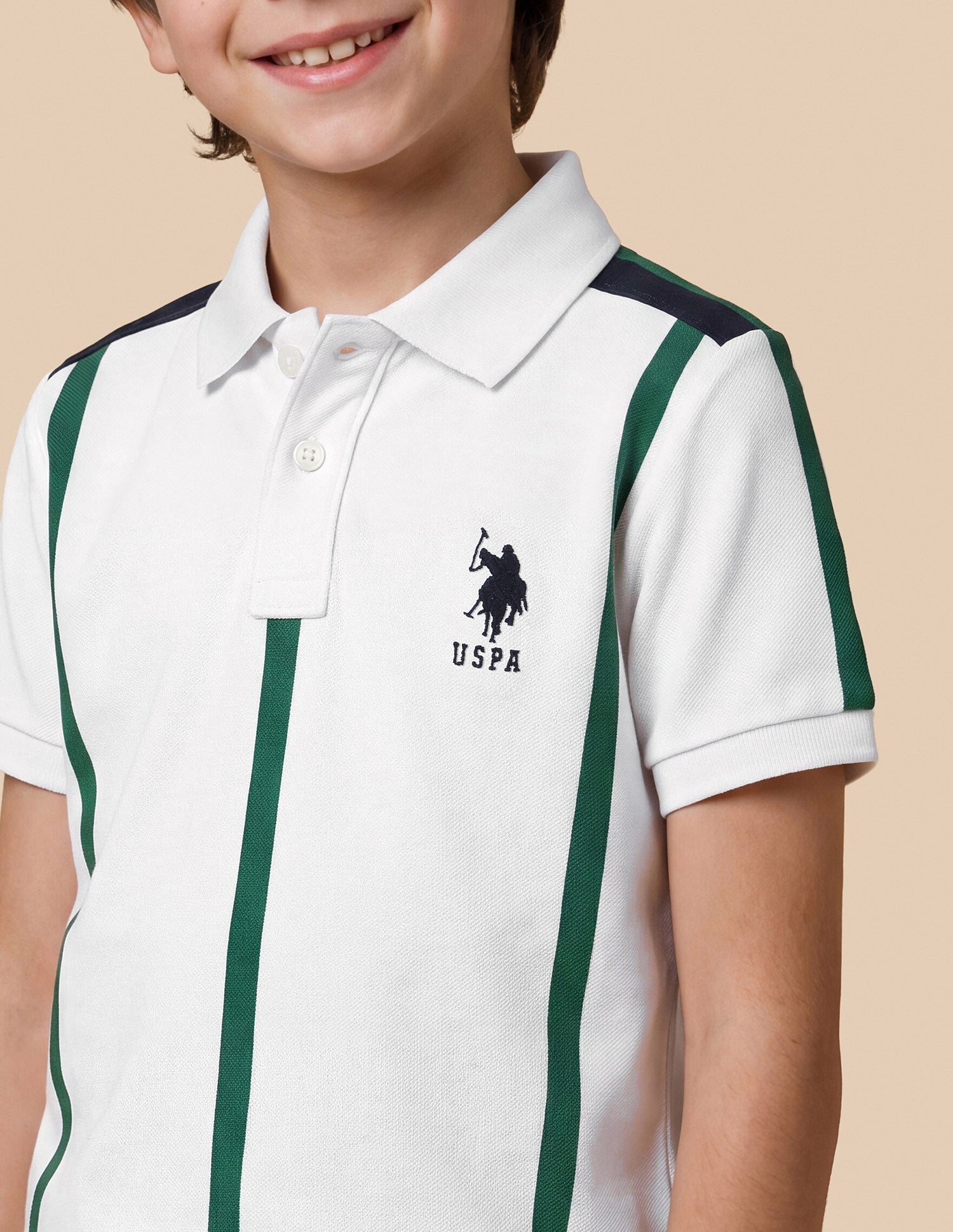 Vertical Striped Regular Fit Polo Shirt White - U.S. Polo Assn. India | Large
