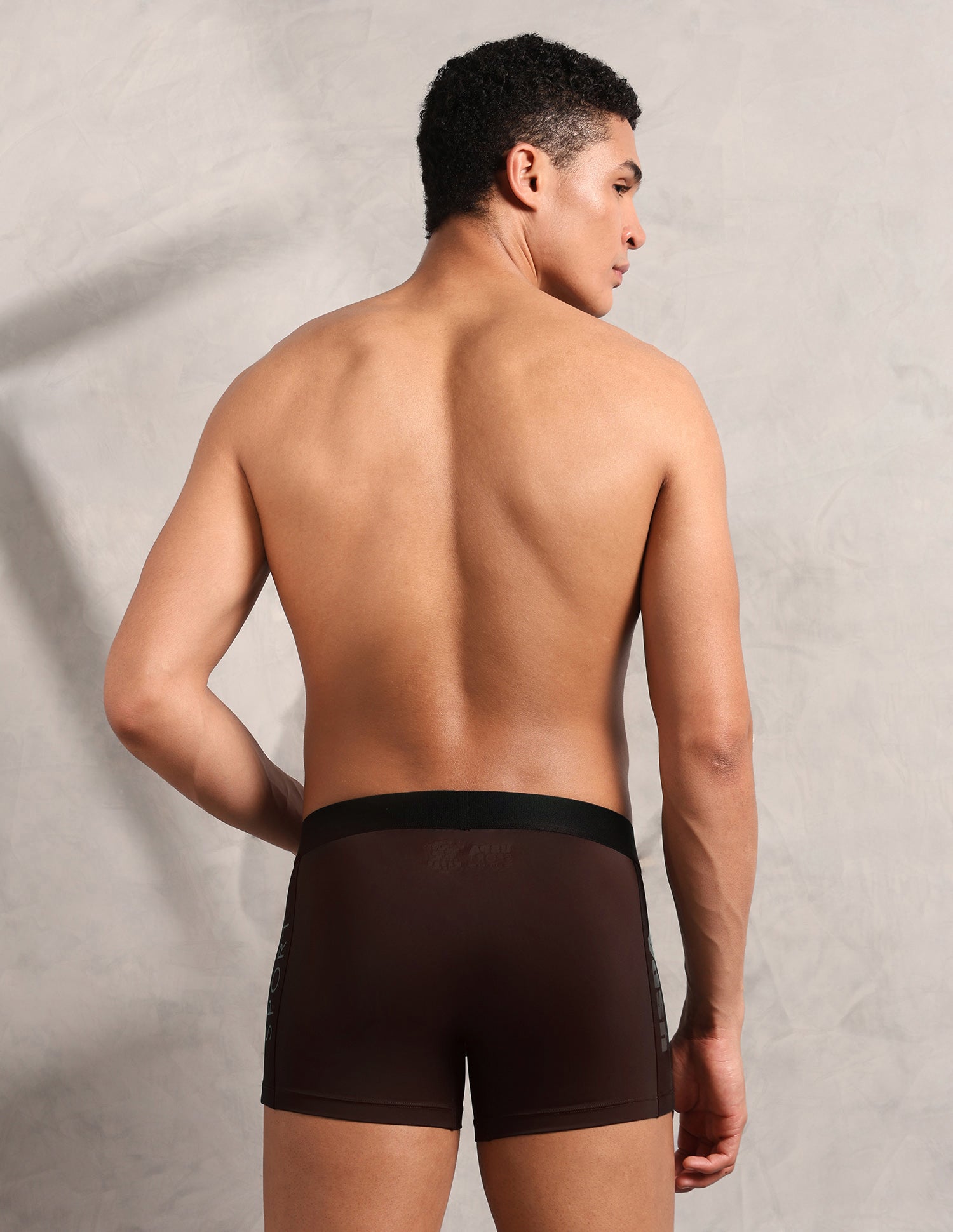 High Stretch RT005 Sports Trunk Coffee Brown With Grey - U.S. Polo Assn. India | Large