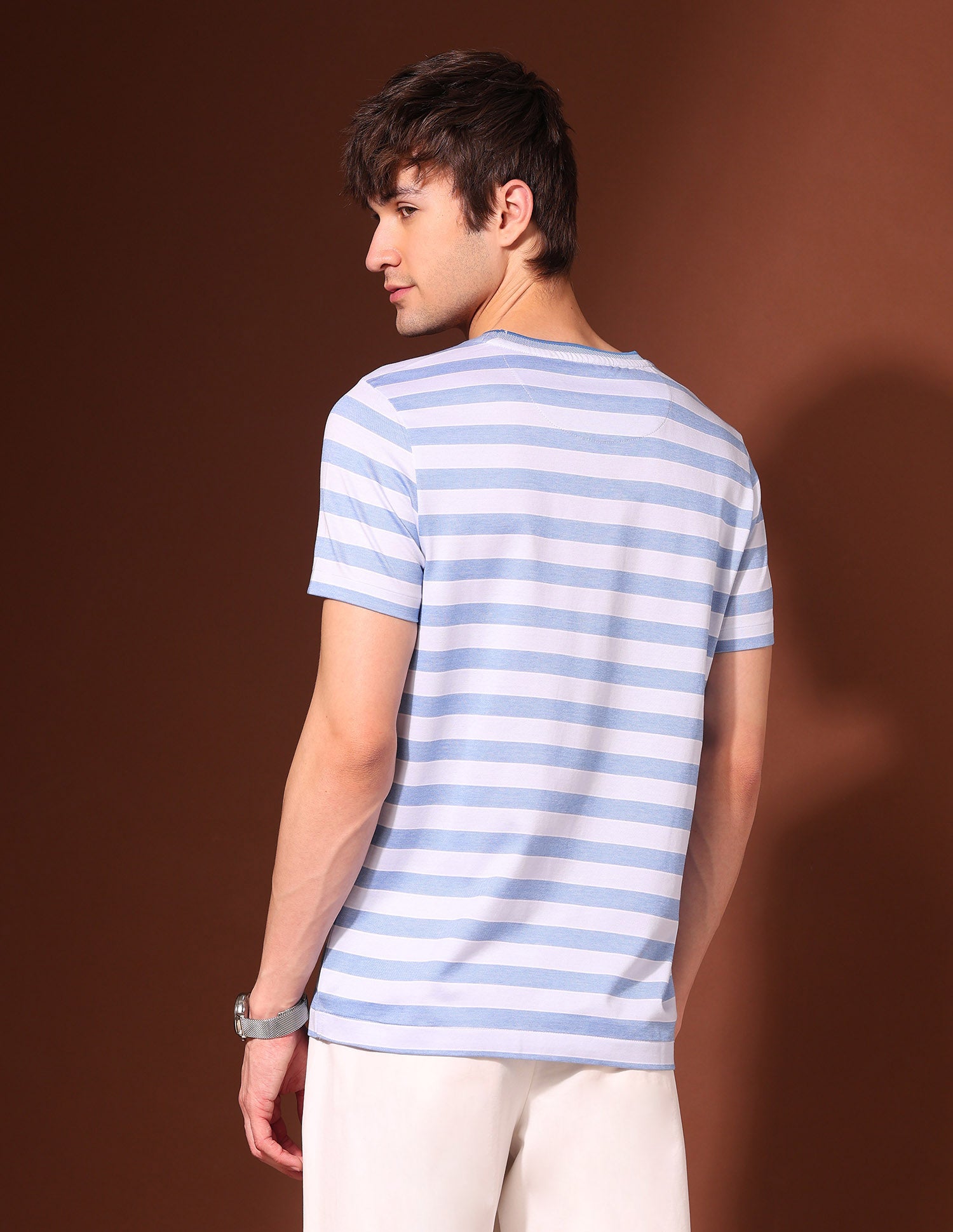 Horizontal Striped Working Holiday T-Shirt Light Blue - U.S. Polo Assn. India | Large