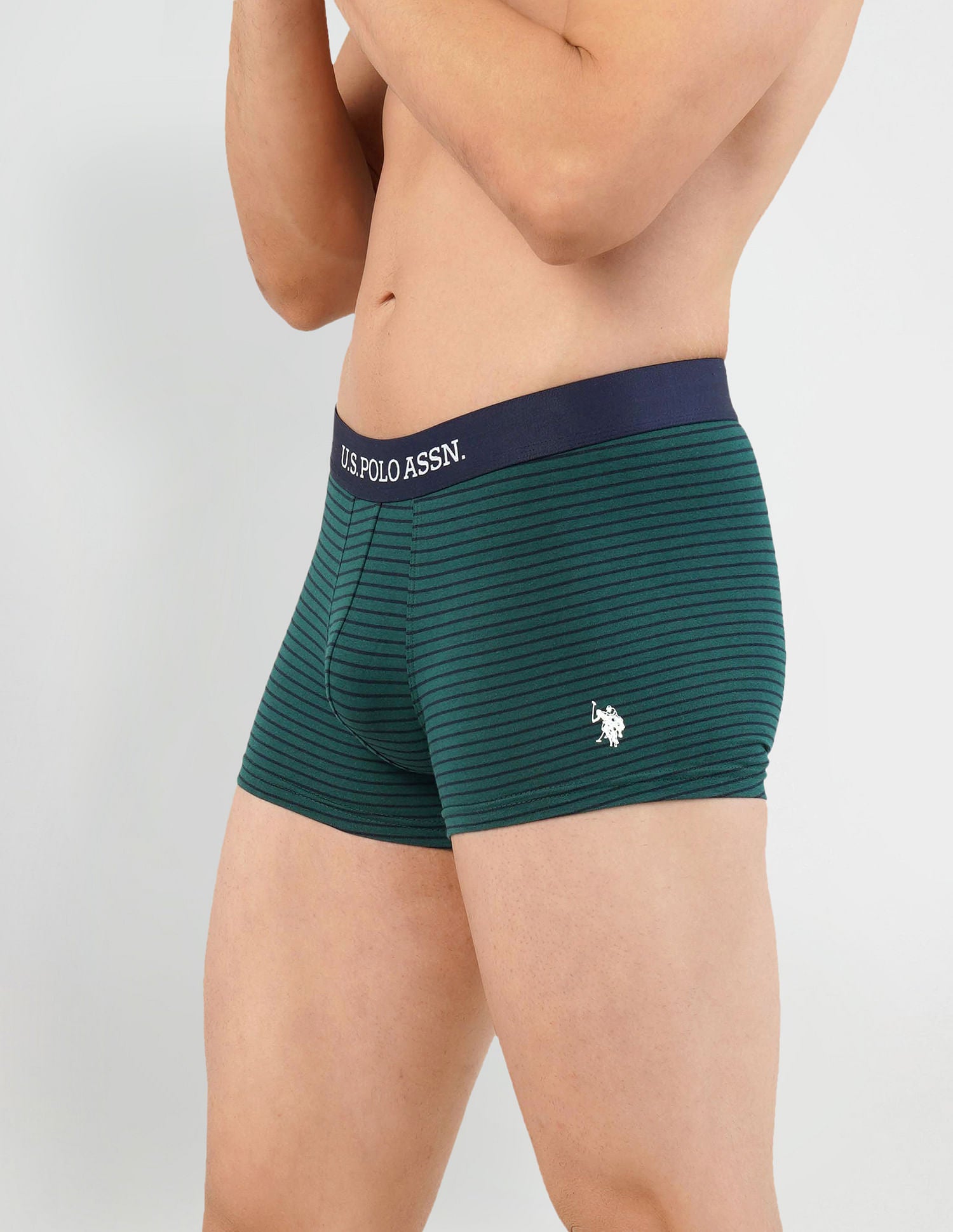Horizontal Striped ET005 Trunks - Pack Of 2 Green and Red - U.S. POLO ASSN. | Large