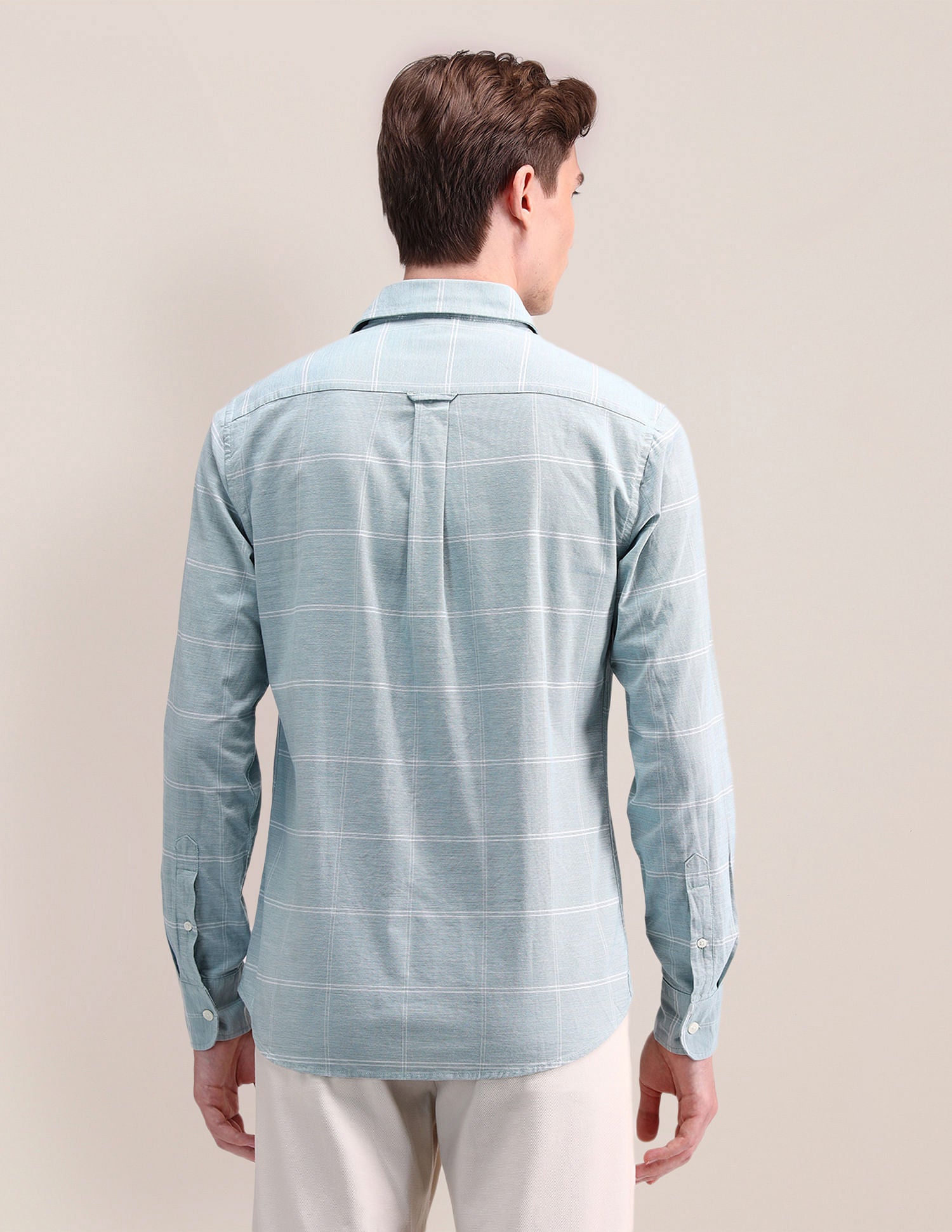 Tailored Fit Checked Shirt Blue - U.S. Polo Assn. India | Large