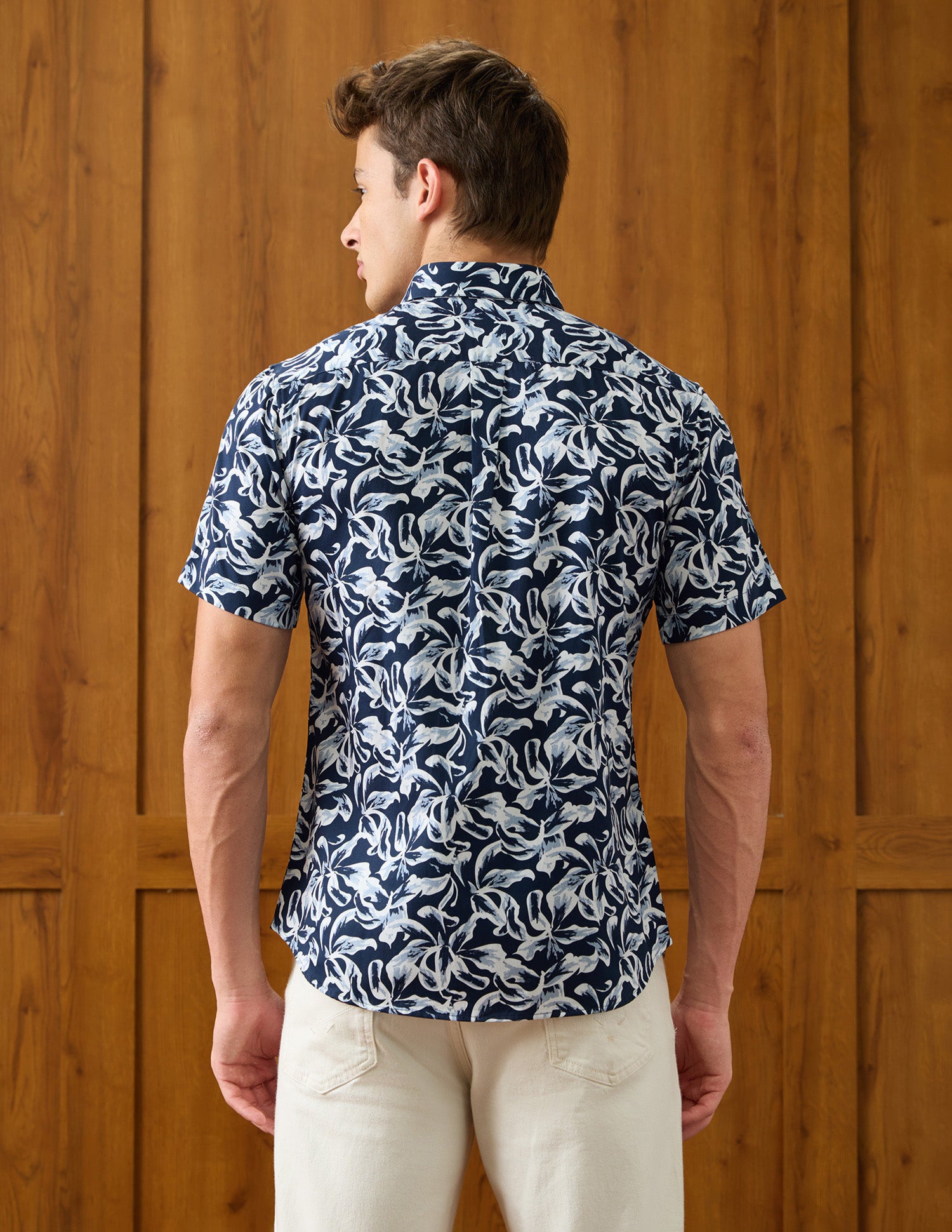 Abstract Printed Satin Shirt Navy - U.S. Polo Assn. India | Large