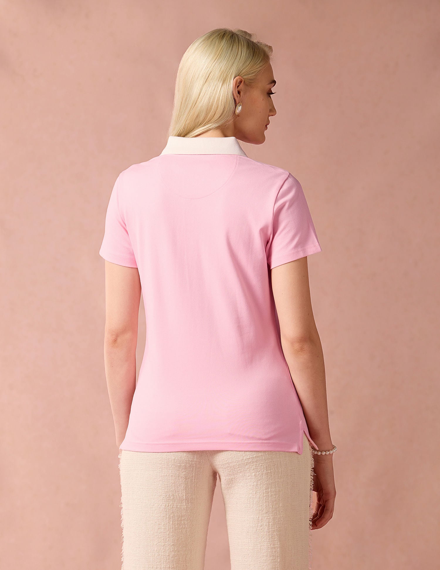 Contrast Placket Regular Polo Shirt Light Pink - U.S. POLO ASSN. | Large