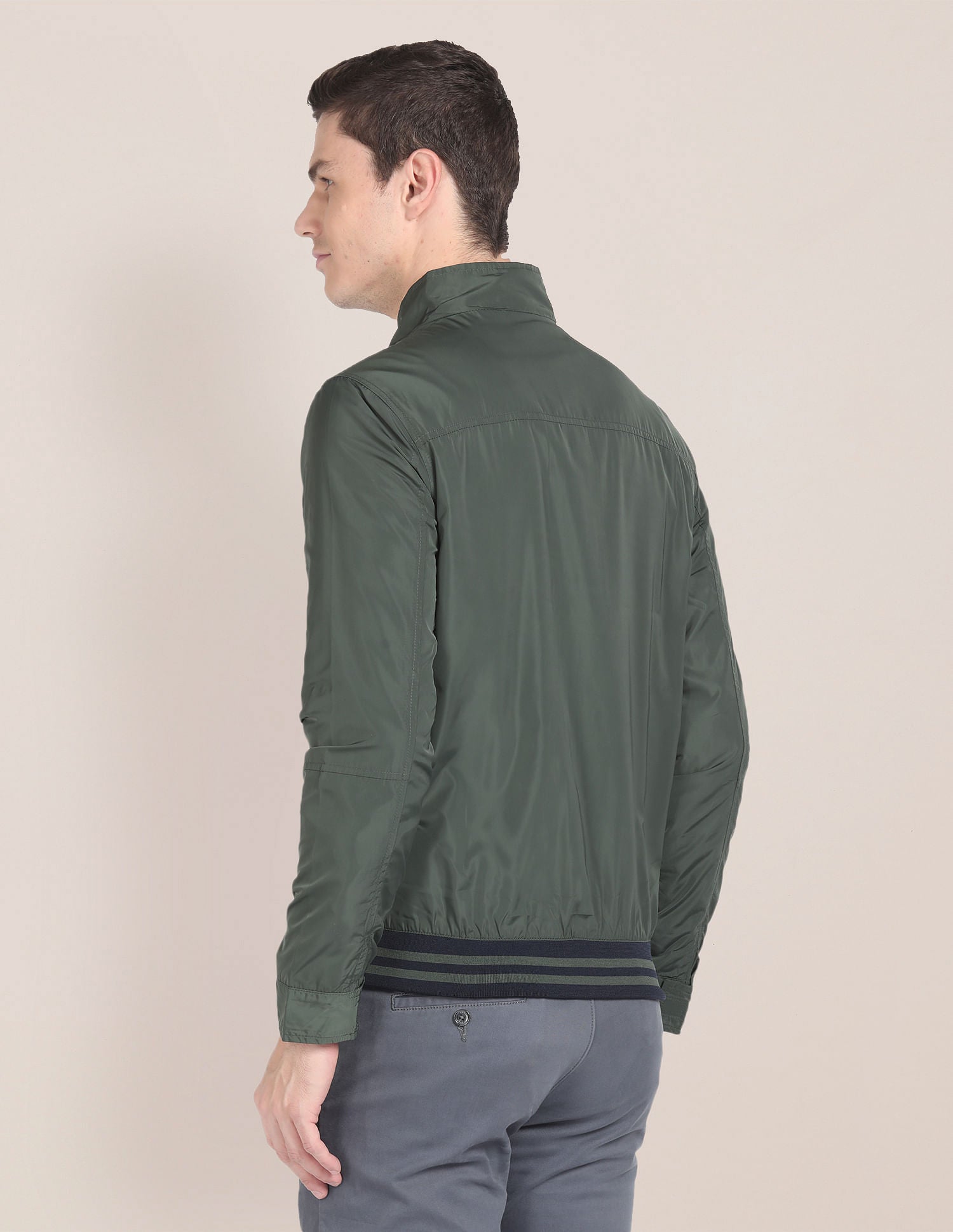 High Neck Windcheater Jacket Olive - U.S. POLO ASSN. | Large