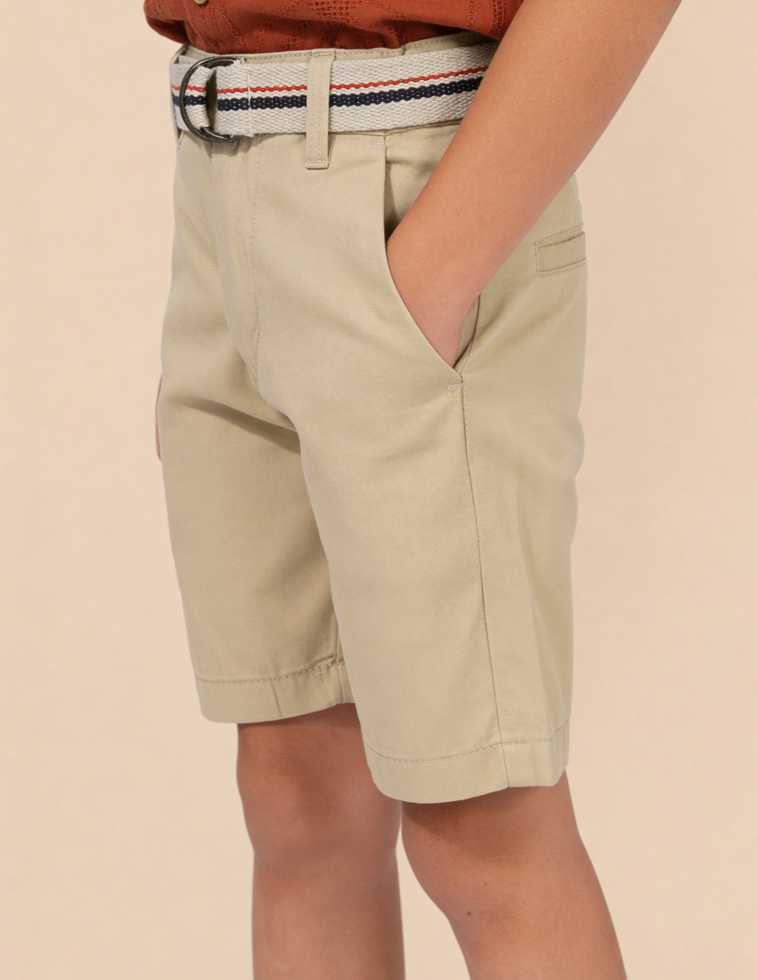 Mid Rise Relaxed Fit Shorts Beige - U.S. Polo Assn. India | Large