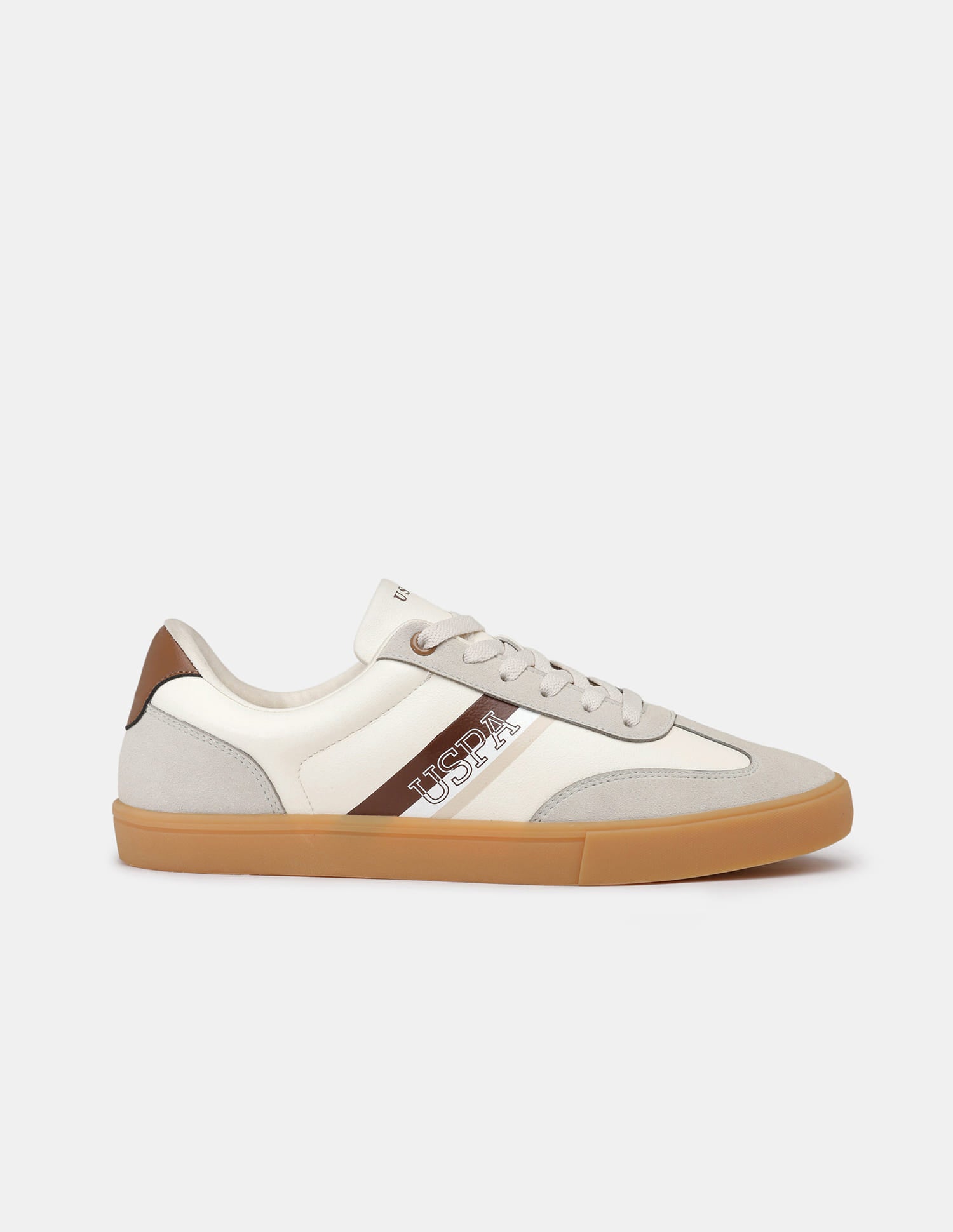 Men Hamet 2.0 Striped Sneakers Beige - U.S. Polo Assn. India | Large