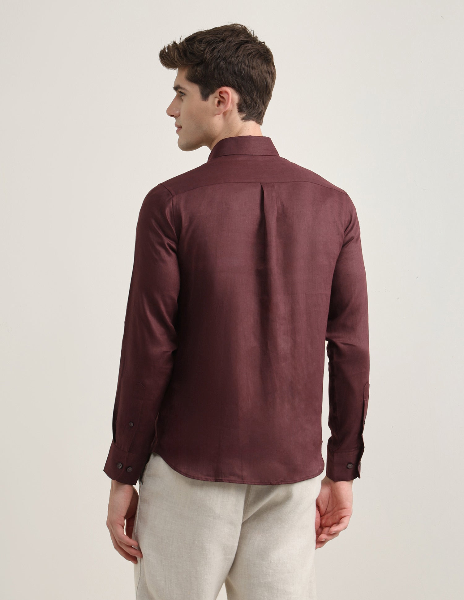 Solid Regular Fit Shirt Maroon - U.S. Polo Assn. India | Large