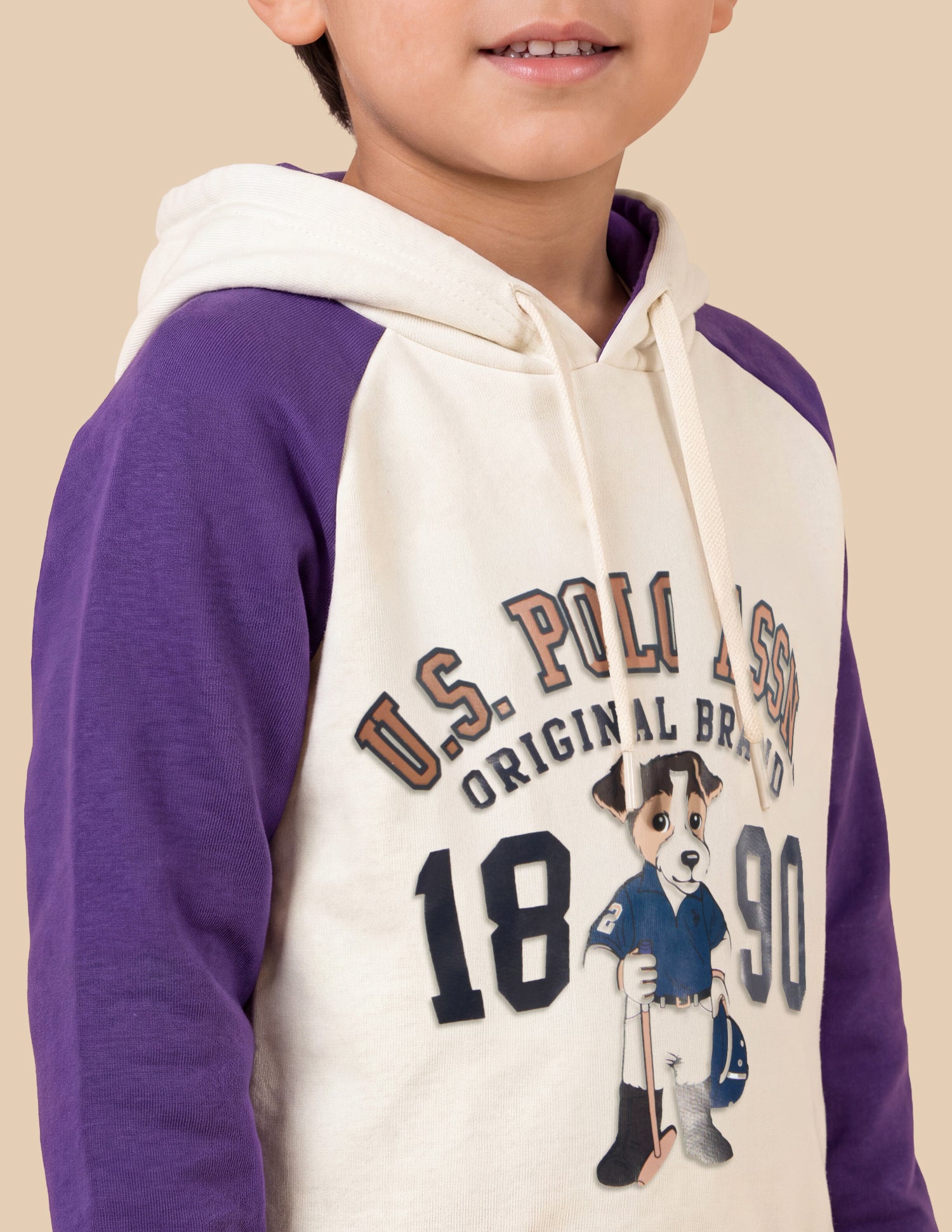 Graphic Brand Printed Regular Fit Sweatshirt Cream - U.S. Polo Assn. India | Large