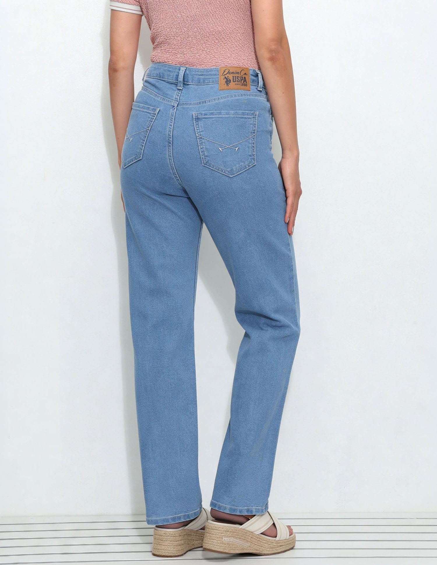 High Rise Straight Fit Jeans Blue - U.S. Polo Assn. India | Large