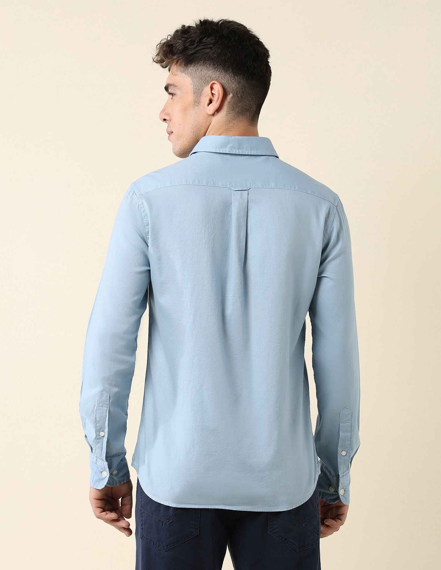 Tailored Fit Dobby Shirt Blue - U.S. Polo Assn. India | Large