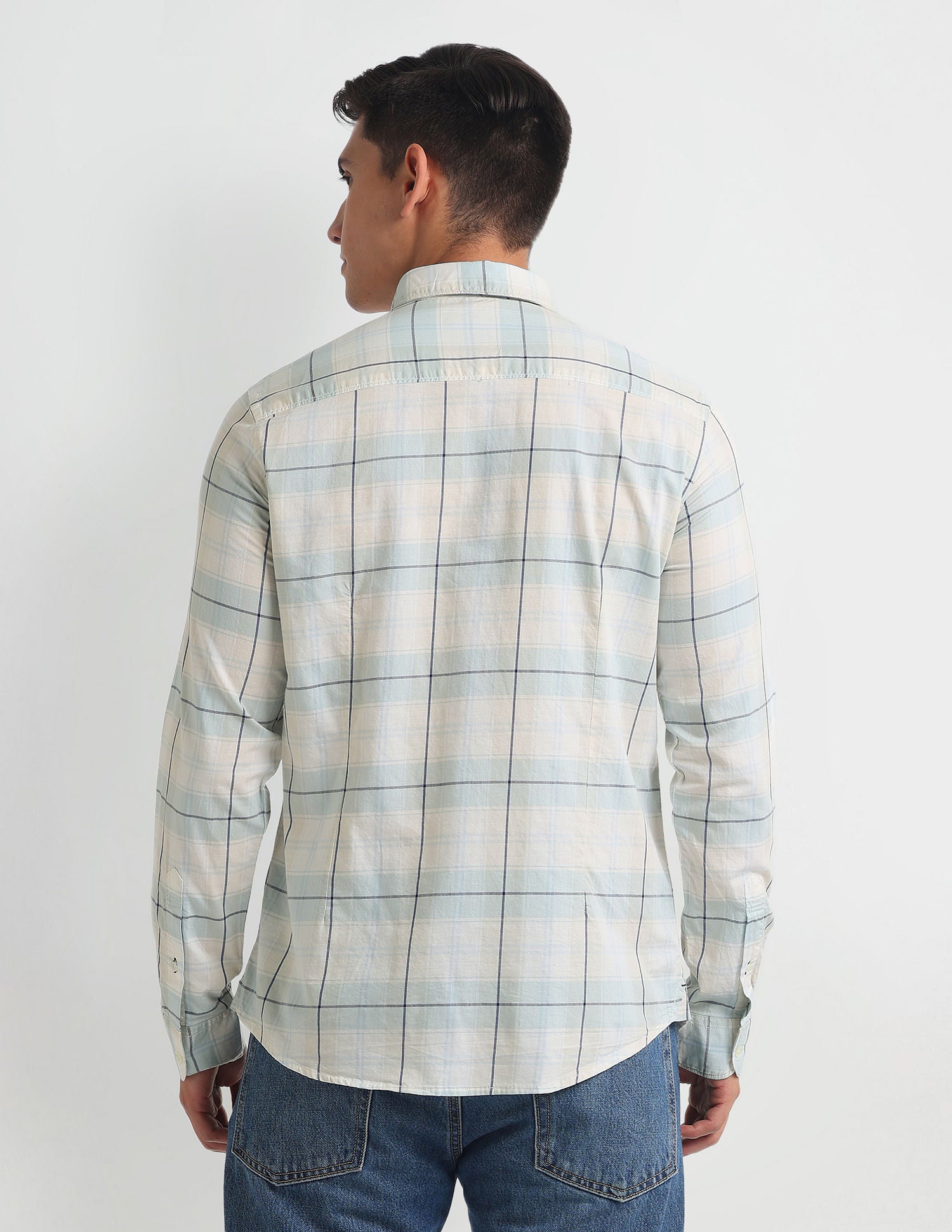 Tartan Check Slim Shirt White - U.S. Polo Assn. India | Large
