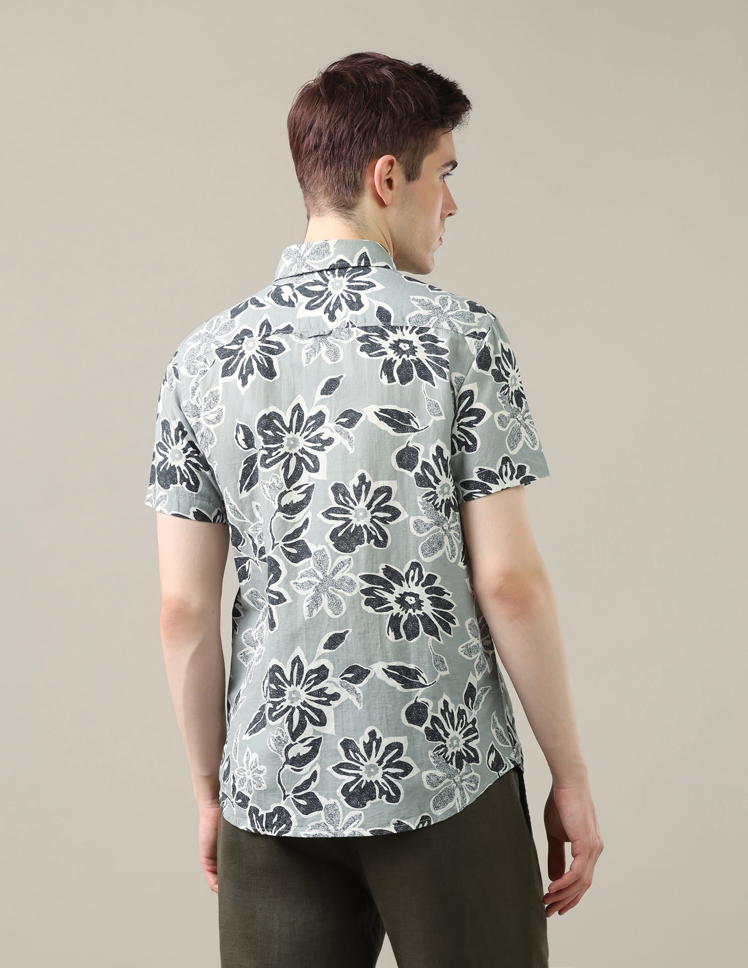 Floral Printed Regular Fit Shirt Green - U.S. Polo Assn. India | Large
