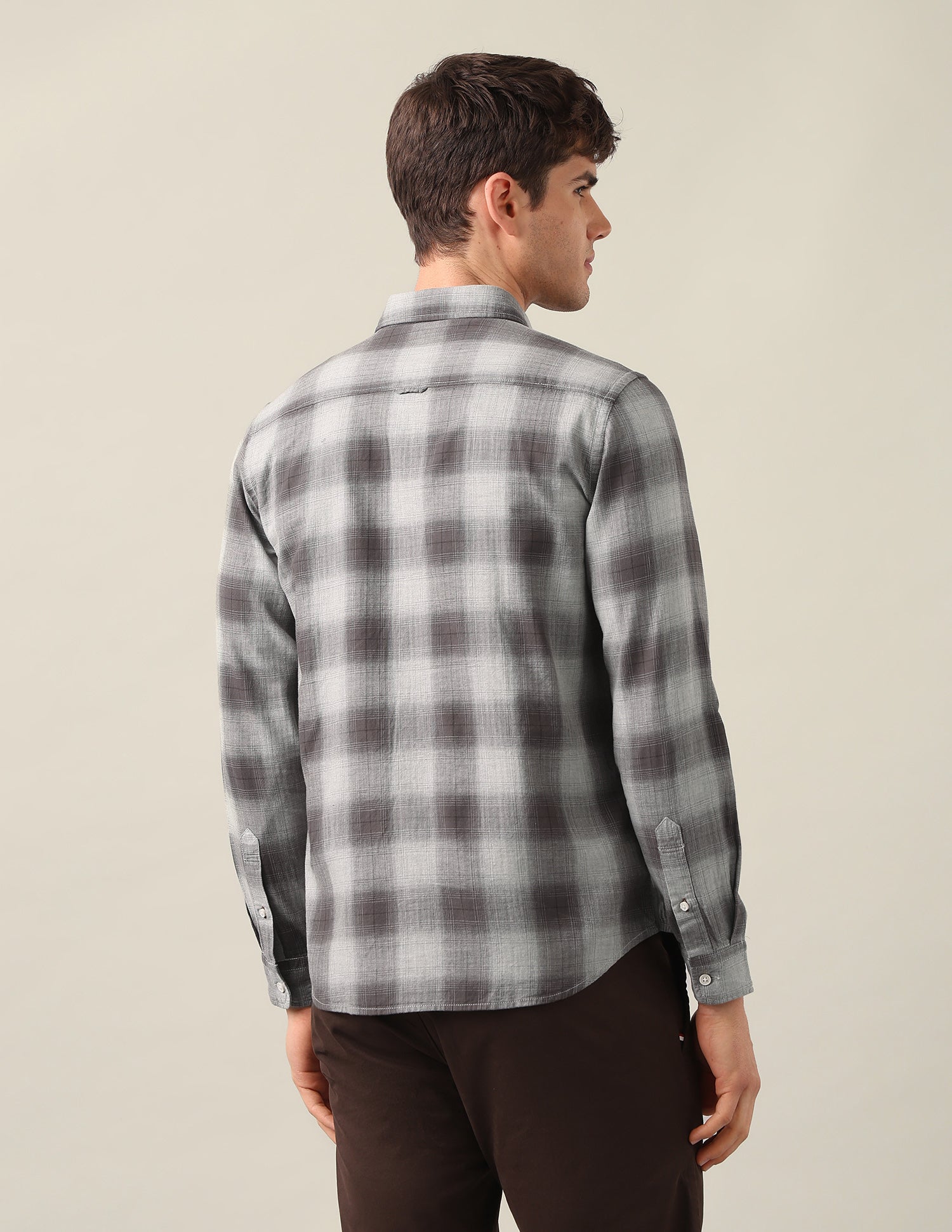 Plaid Checked Twill Shirt Light Brown - U.S. Polo Assn. India | Large