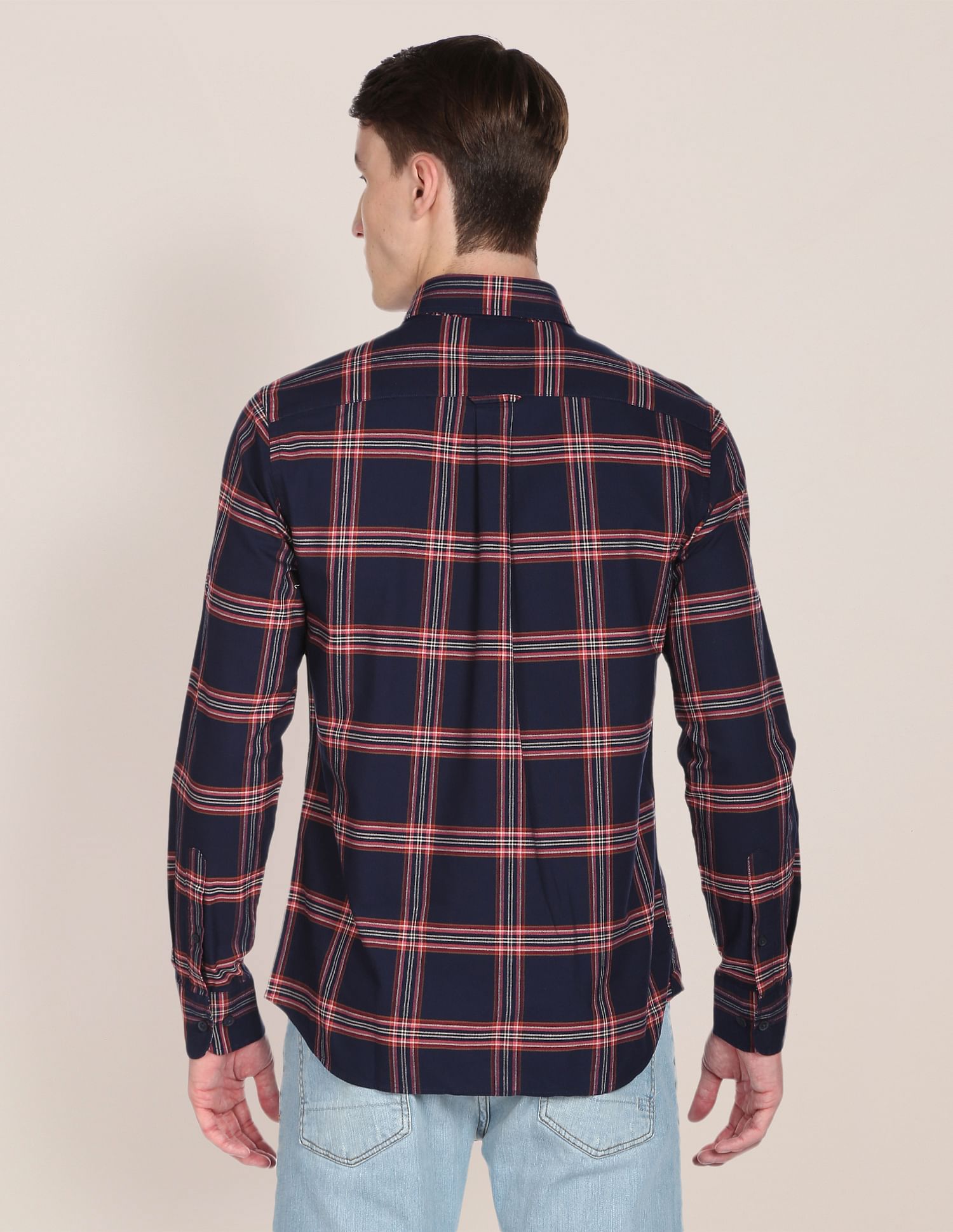 Tartan Check Cotton Casual Shirt Navy - U.S. Polo Assn. India | Large