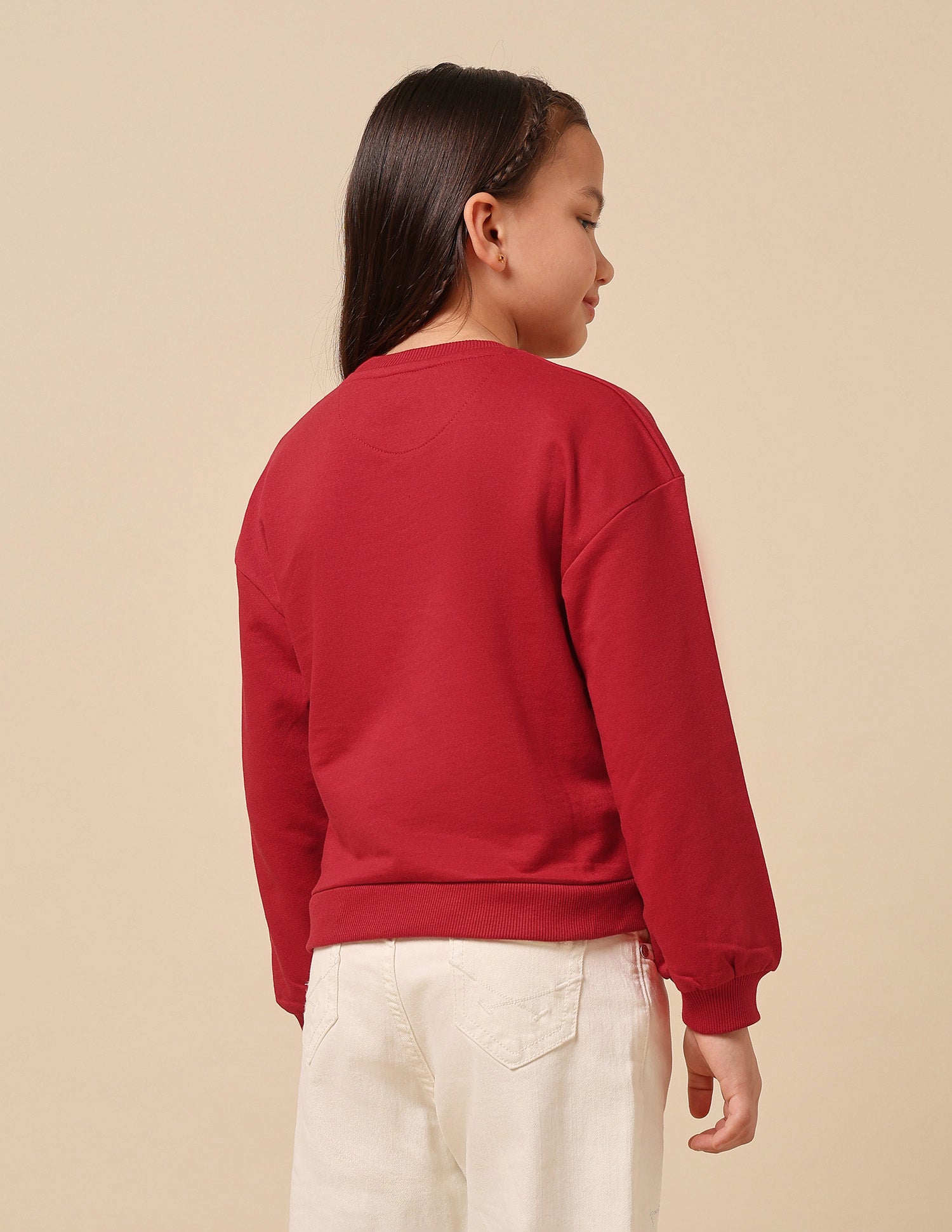 Girls Brand Printed Numeric Sweatshirt Red - U.S. POLO ASSN. | Large