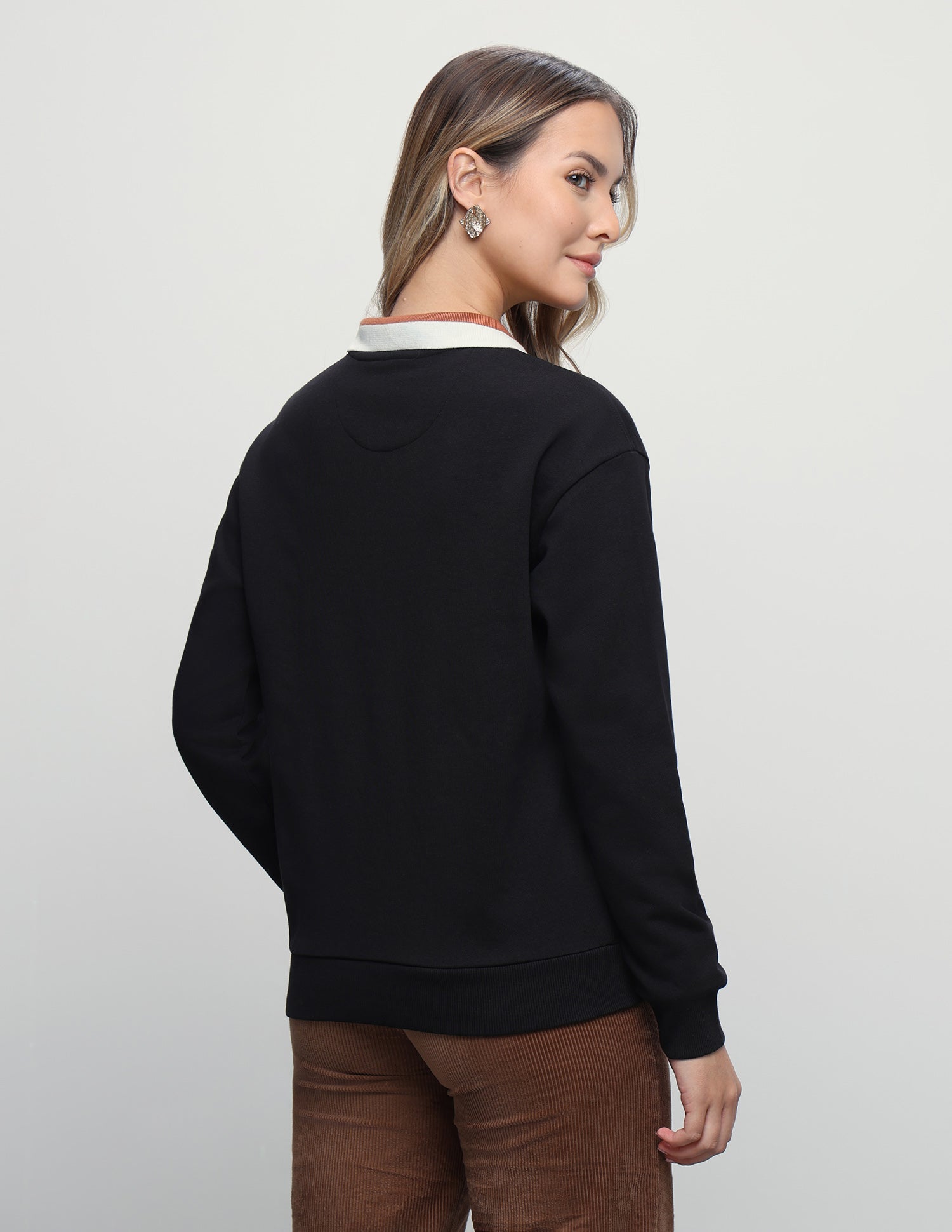 Solid Regular Fit Sweatshirt Black - U.S. Polo Assn. India | Large
