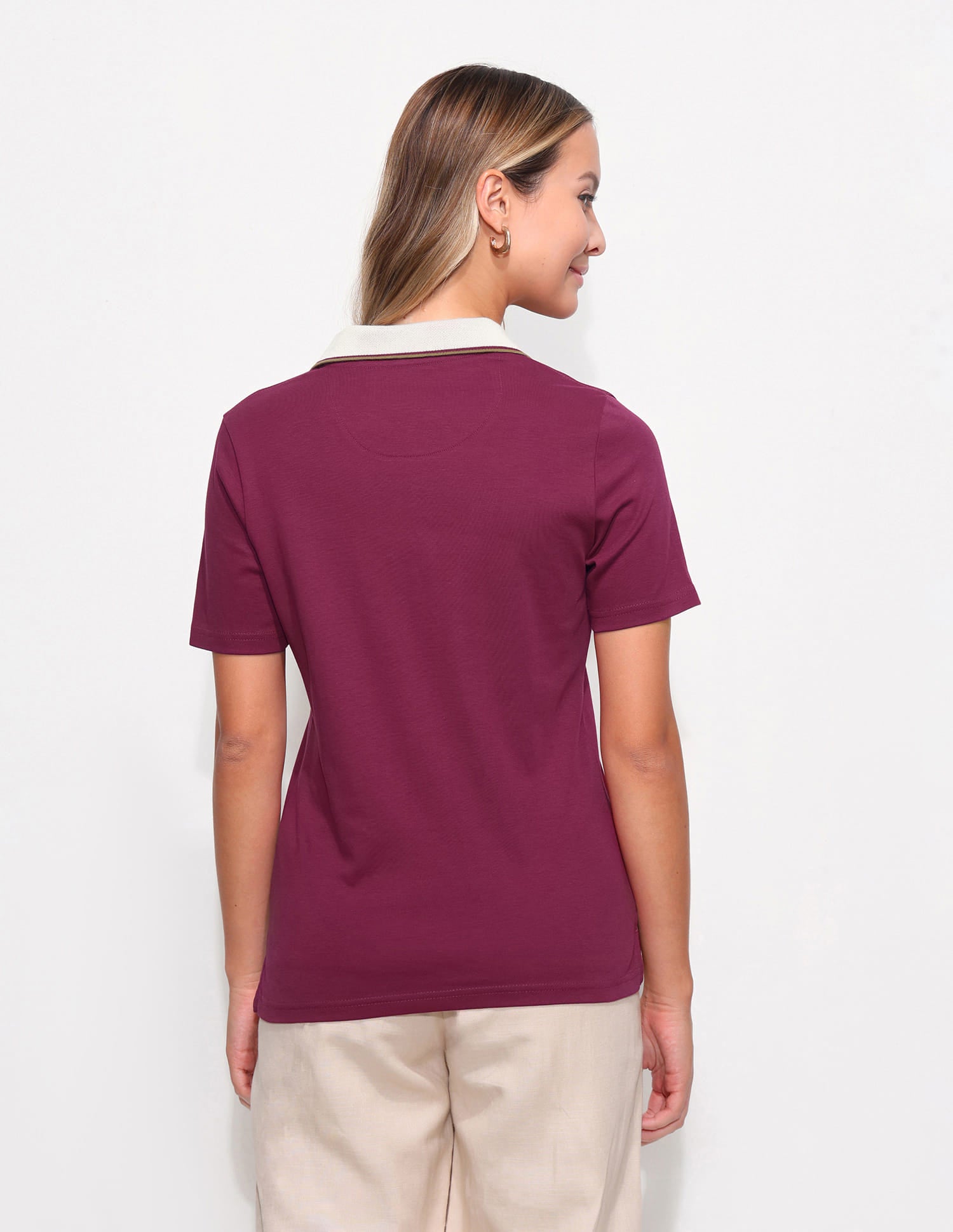 Regular Fit Contrast Collar Polo Shirt Purple - U.S. Polo Assn. India | Large