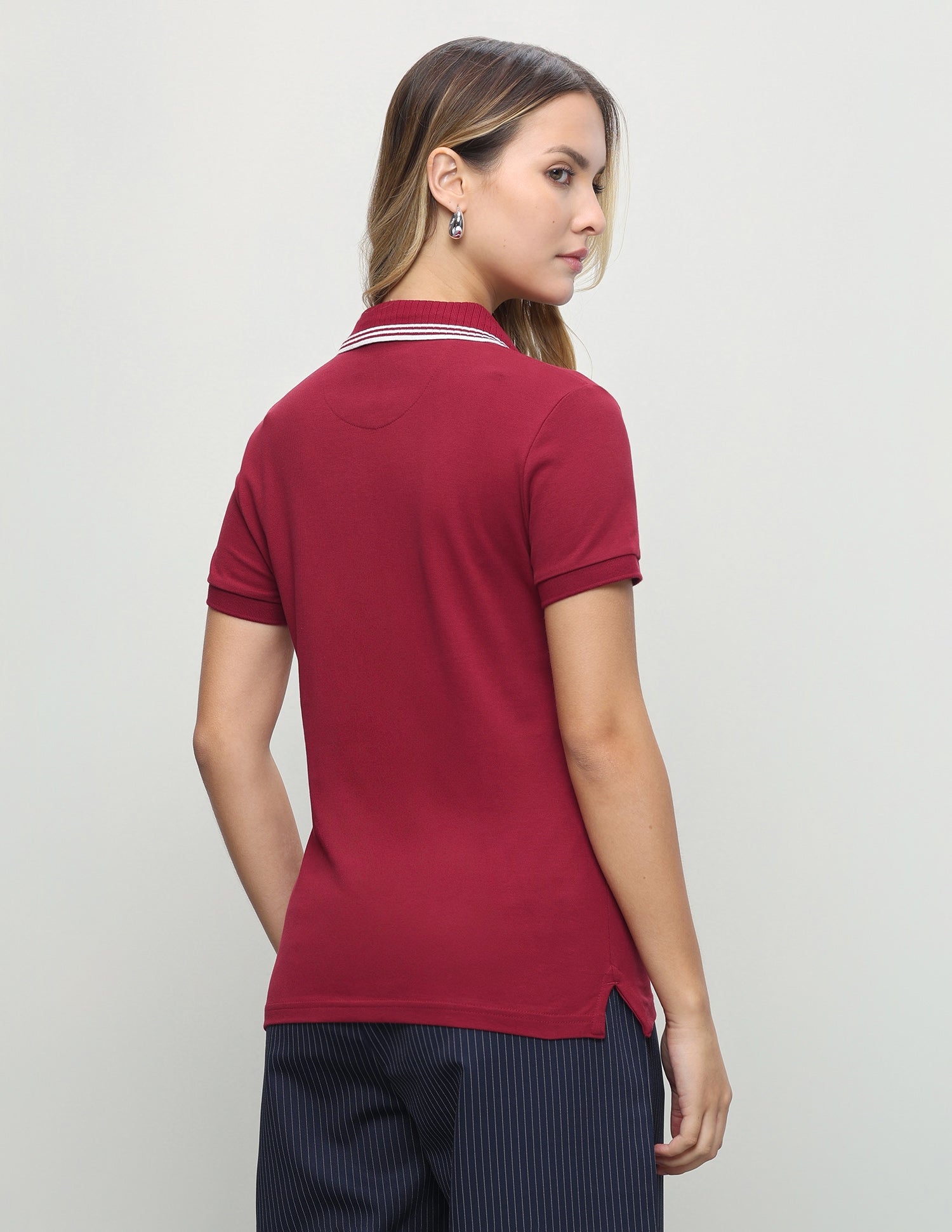 Solid Regular Fit Polo Shirt Maroon - U.S. Polo Assn. India | Large