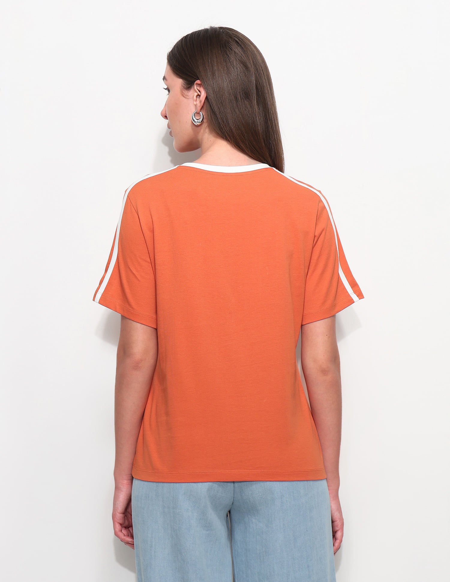 Boxy Fit Brand Printed T-Shirt Dark Orange - U.S. Polo Assn. India | Large