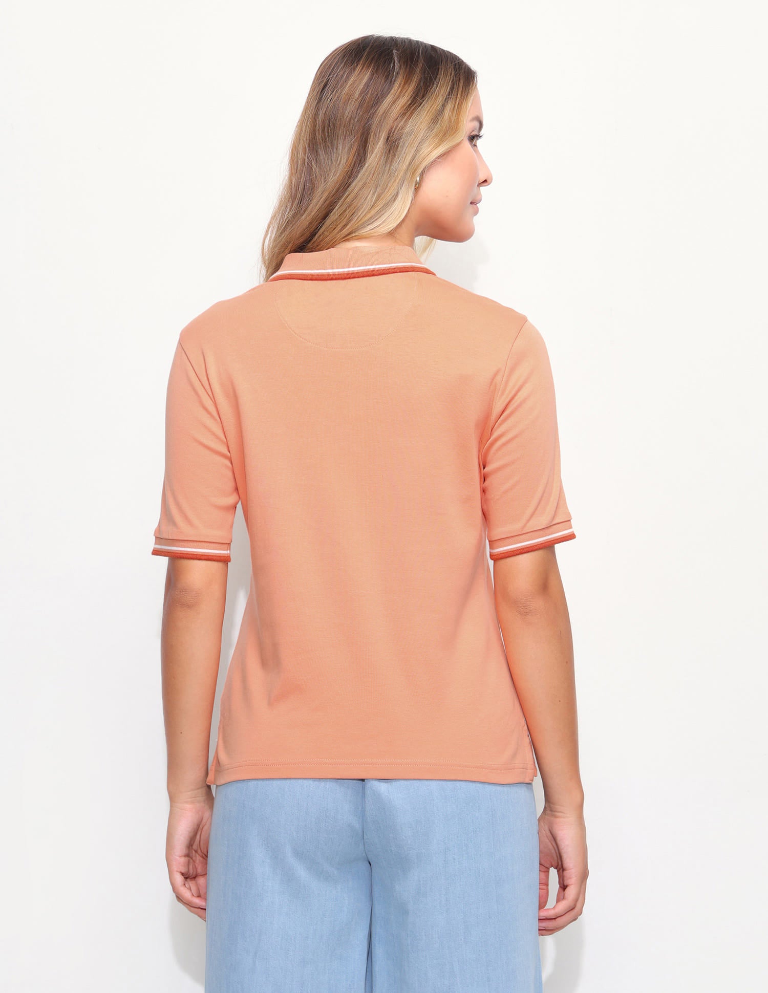 Solid Tipped Collar Regular Fit Polo Shirt Orange - U.S. Polo Assn. India | Large