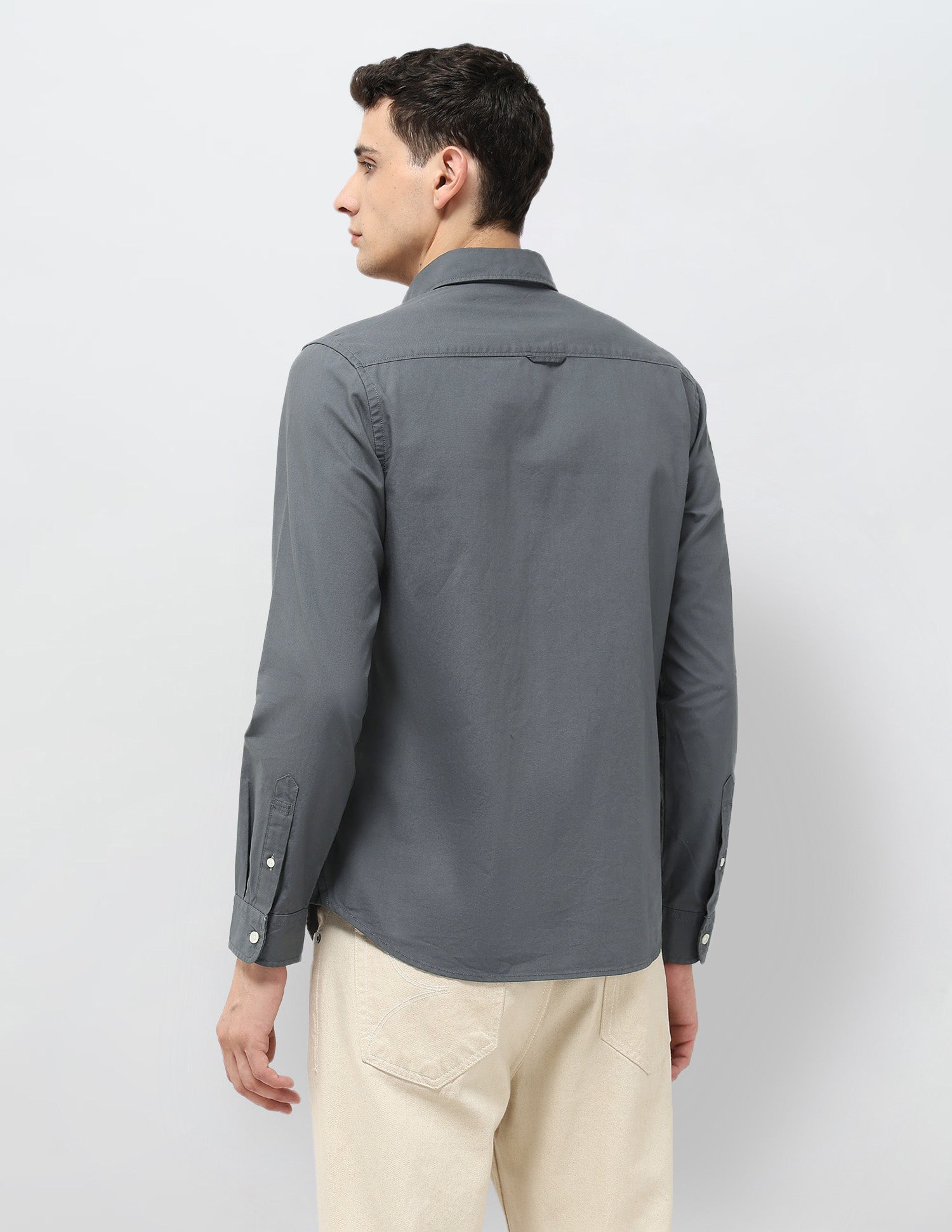 Regular Fit Button Down Shirt Dark Grey - U.S. Polo Assn. India | Large