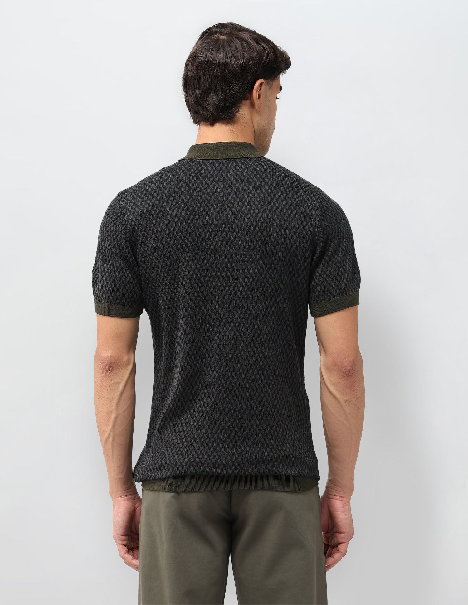 Geometric Patterned Knit T-Shirt Light Green - U.S. POLO ASSN. | Large