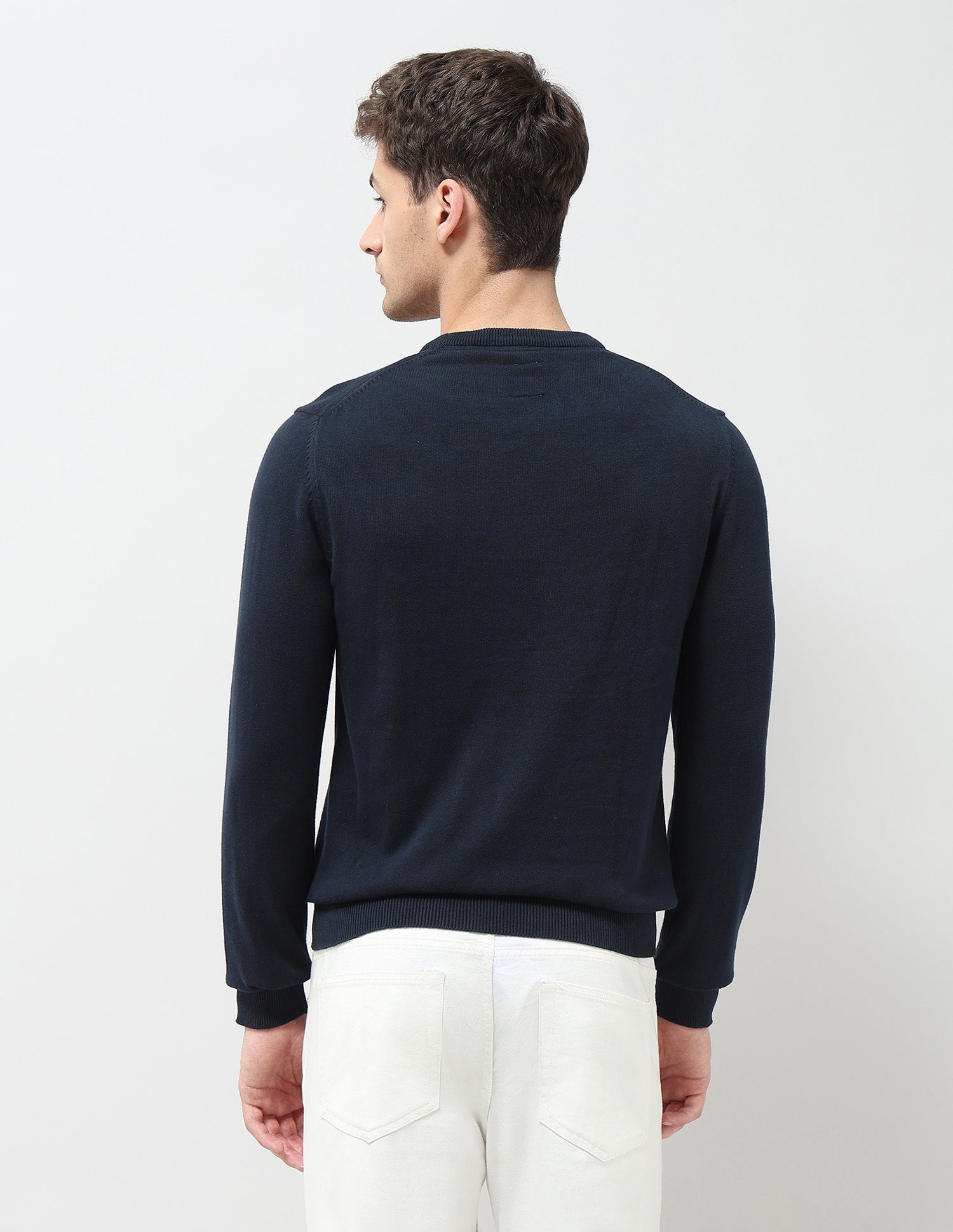 Brand Patterned Knit Regular Fit Sweater Navy - U.S. POLO ASSN. | Large