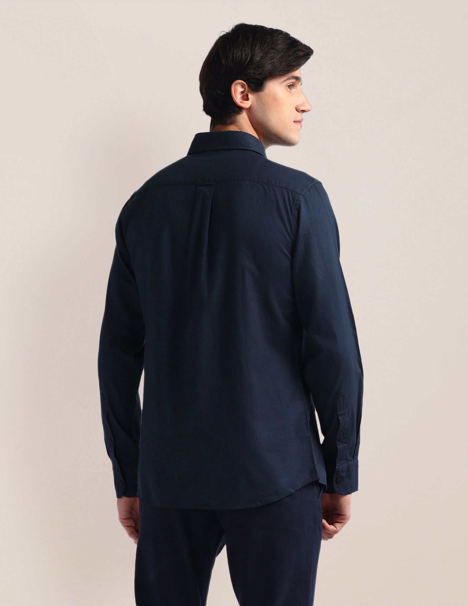 Tailored Fit Pure Cotton Shirt Navy - U.S. Polo Assn. India | Large