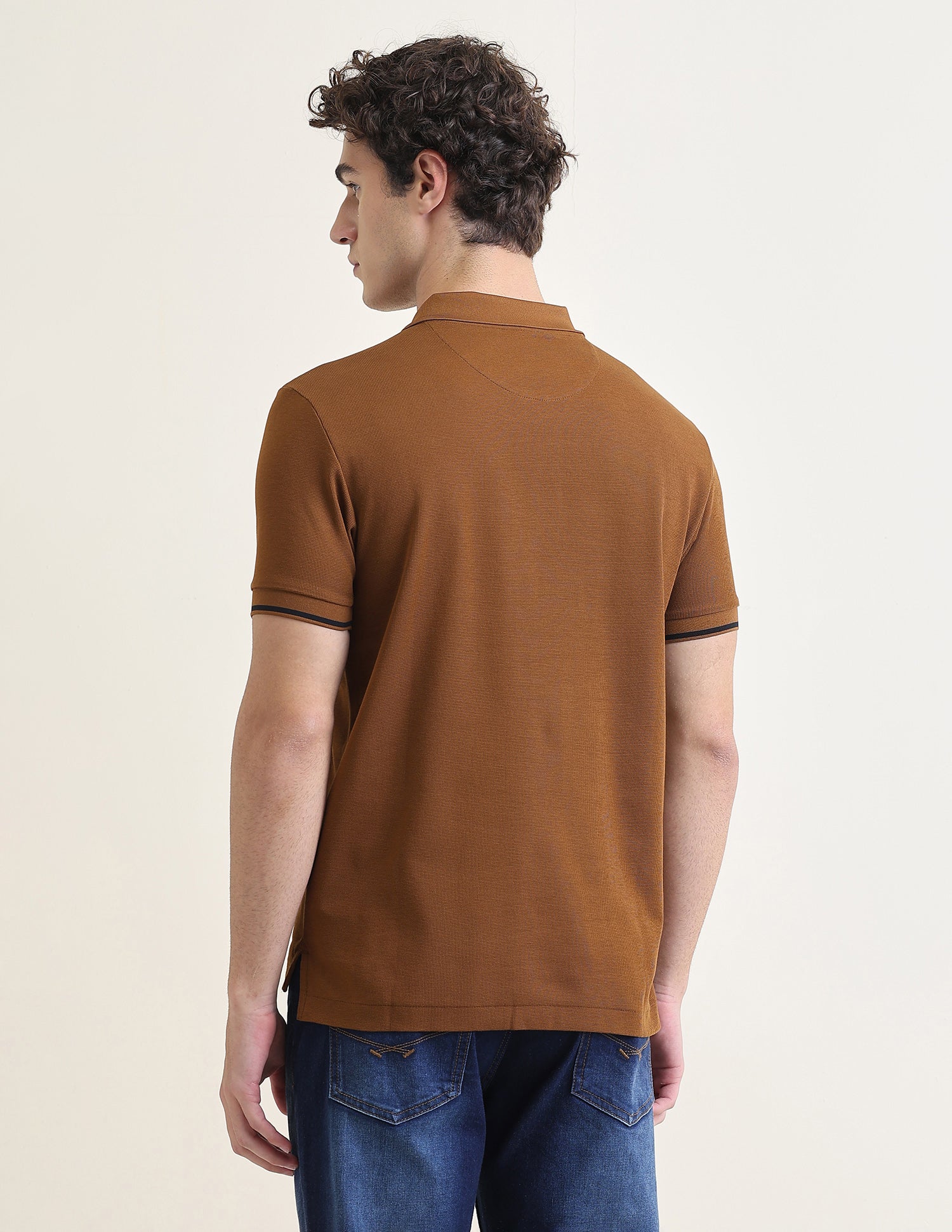 Brand Embroidered Slim Fit Polo Shirt Brown - U.S. Polo Assn. India | Large