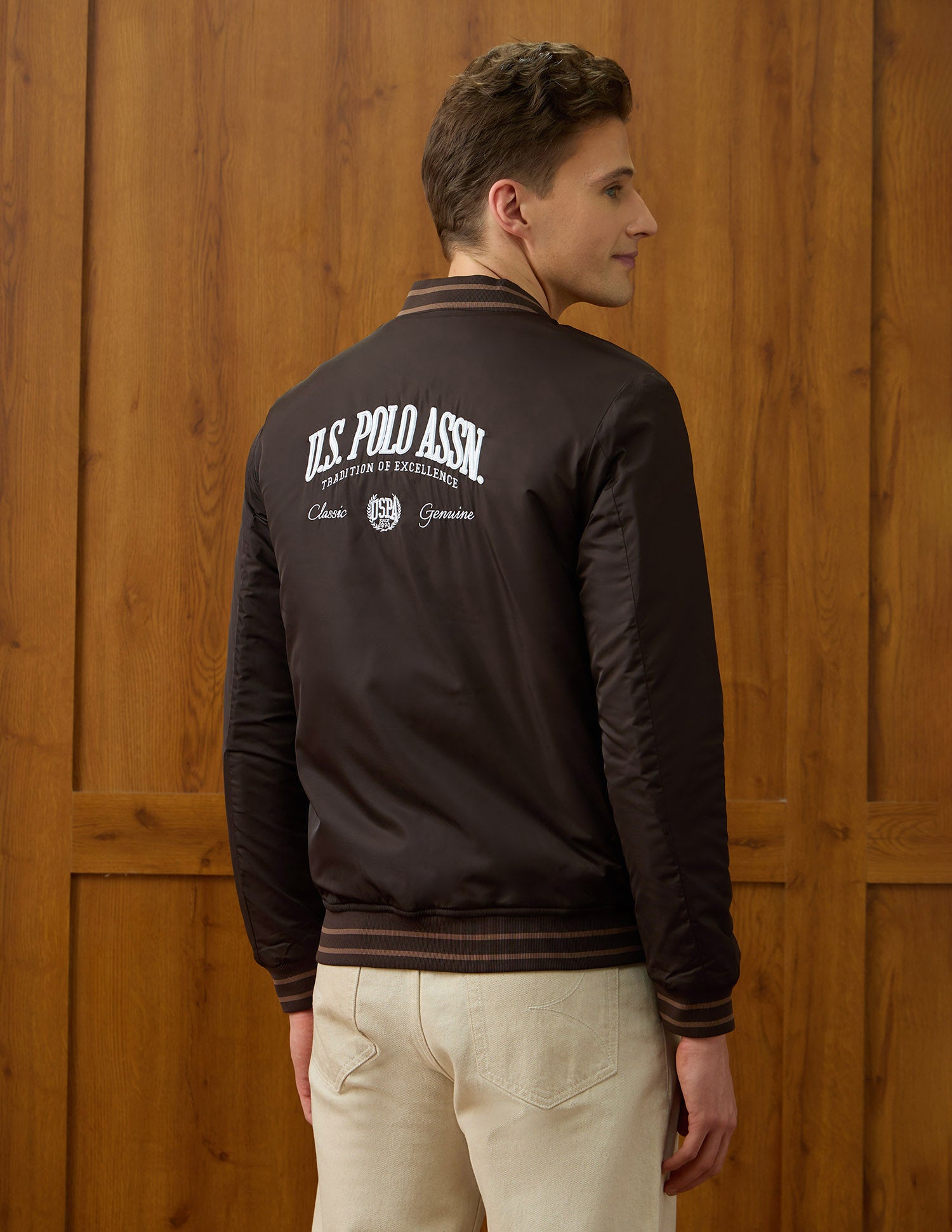 Reversible Equestrian Aisle Theater Jacket Choco - U.S. Polo Assn. India | Large