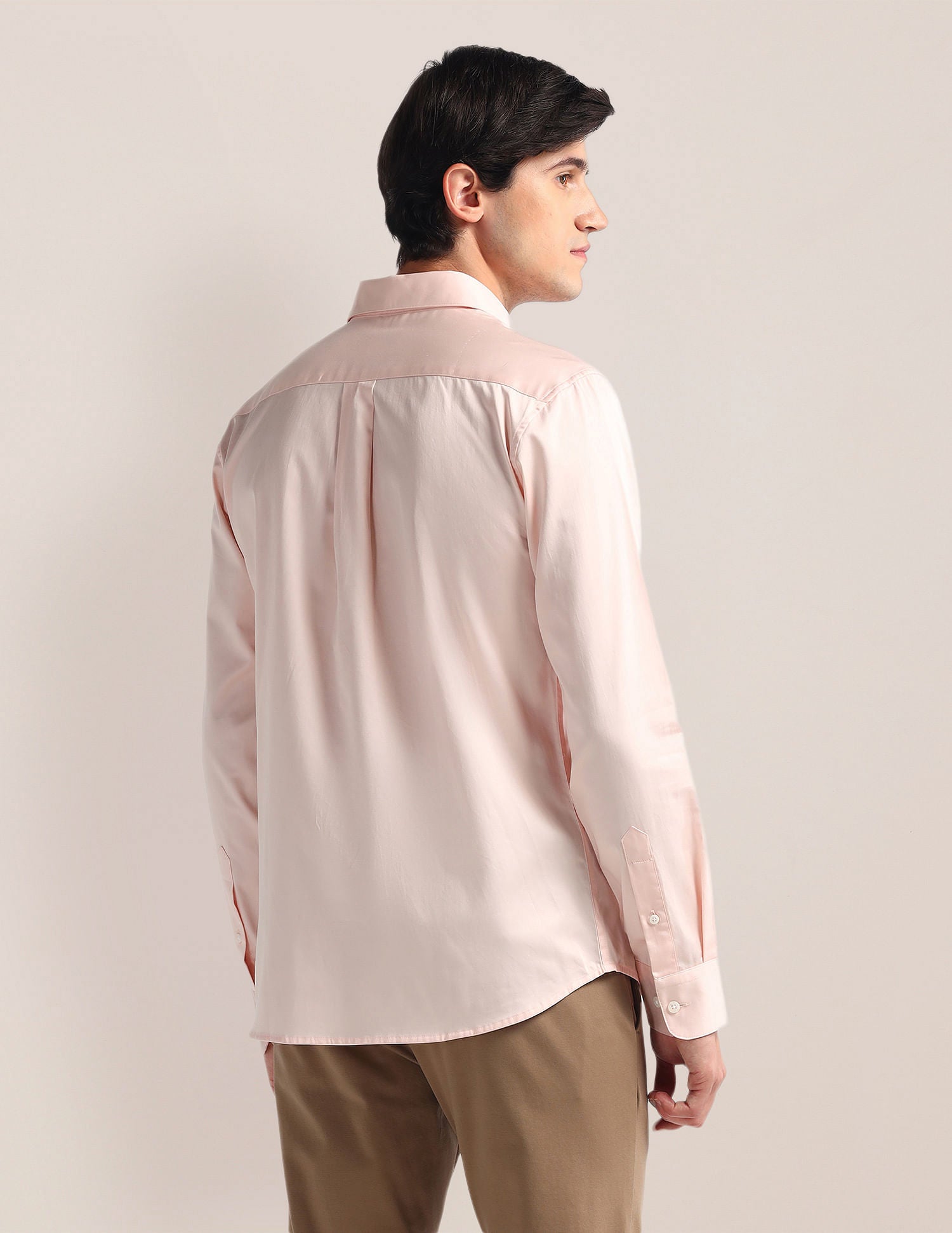 Tailored Fit Pure Cotton Shirt Light Pink - U.S. Polo Assn. India | Large