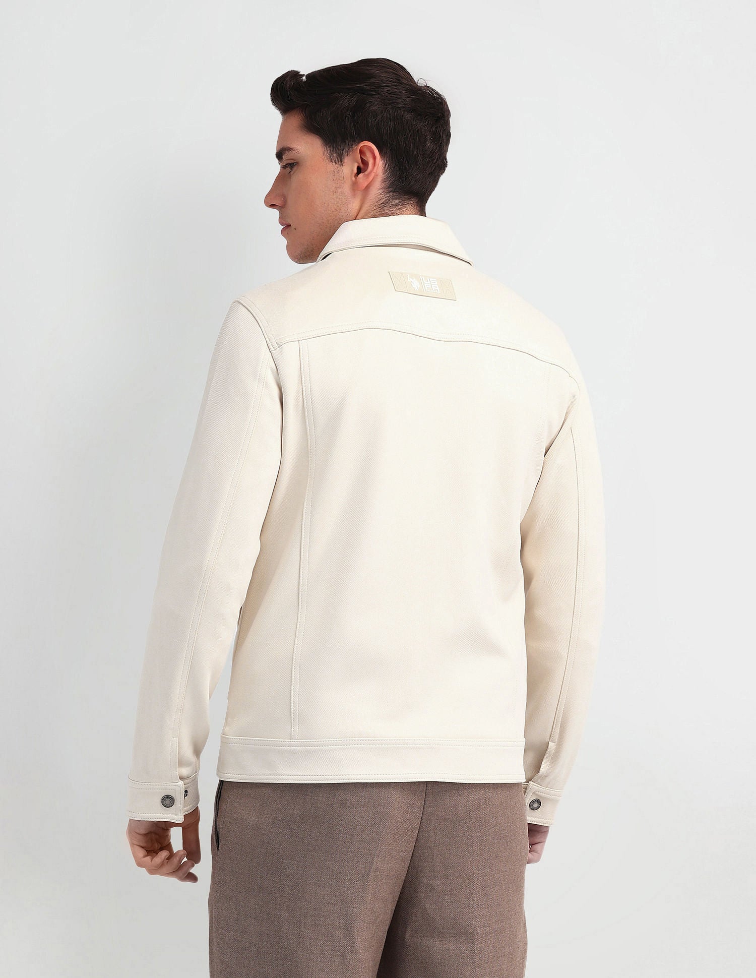 Solid Smooth Fabric Jacket Beige - U.S. Polo Assn. India | Large