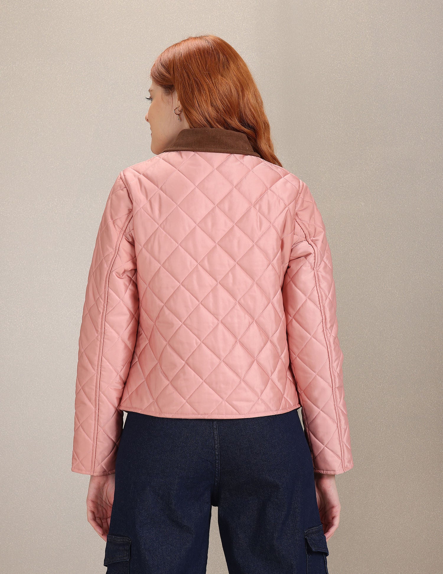 Long Sleeve Solid Quilted Jacket Pink - U.S. Polo Assn. India | Large