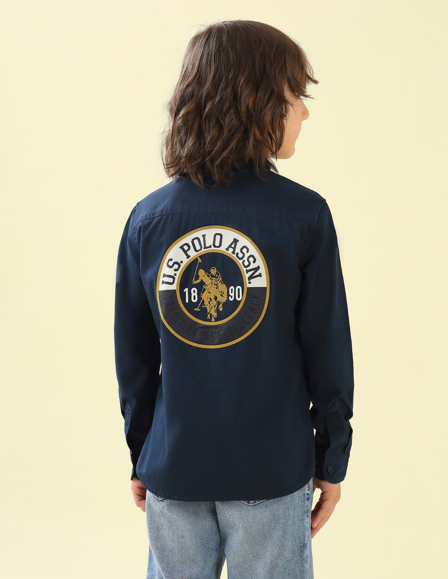 Twill Graphic Brand Printed Shirt Navy - U.S. Polo Assn. India | Large