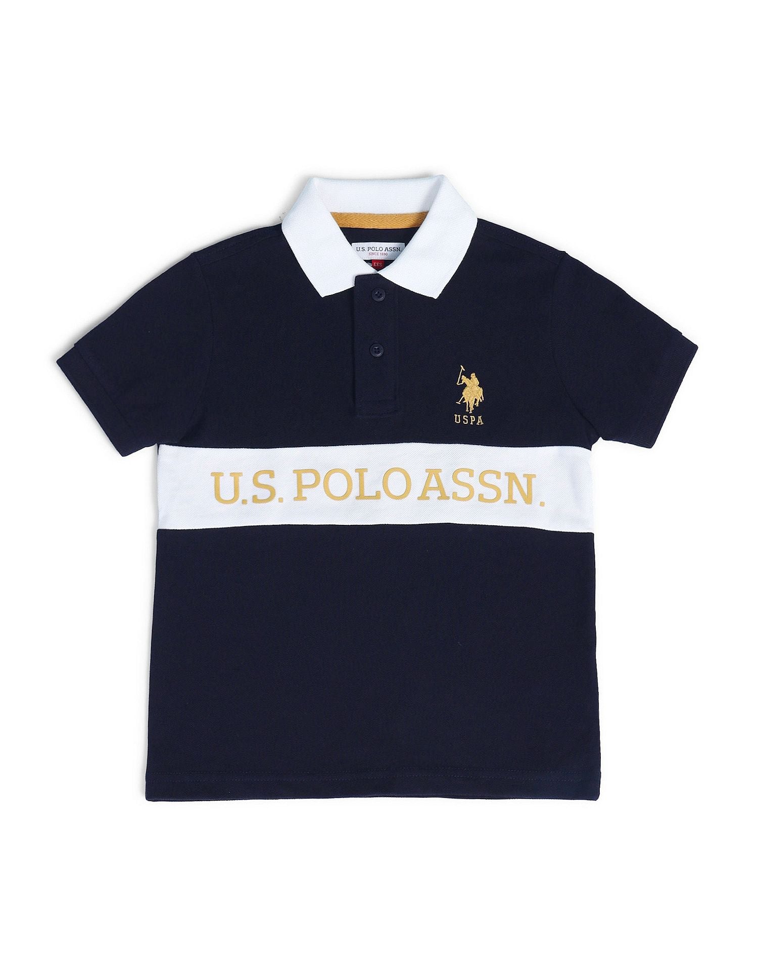 Boys Brand Printed Polo Shirt Navy - U.S. POLO ASSN. | Large