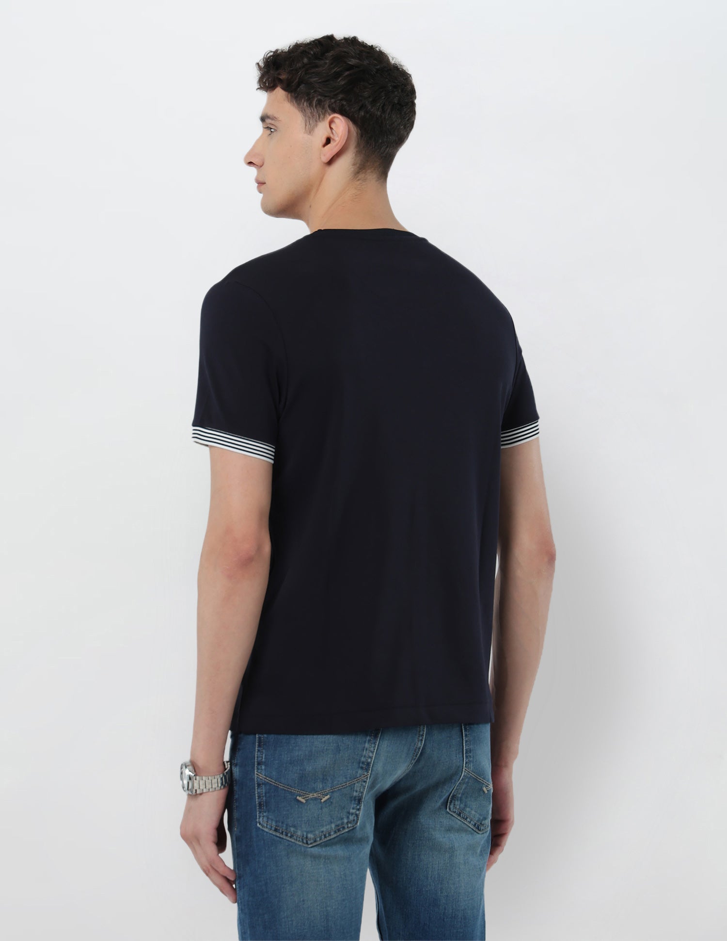 Textured Regular Fit T-Shirt Navy - U.S. POLO ASSN. | Large