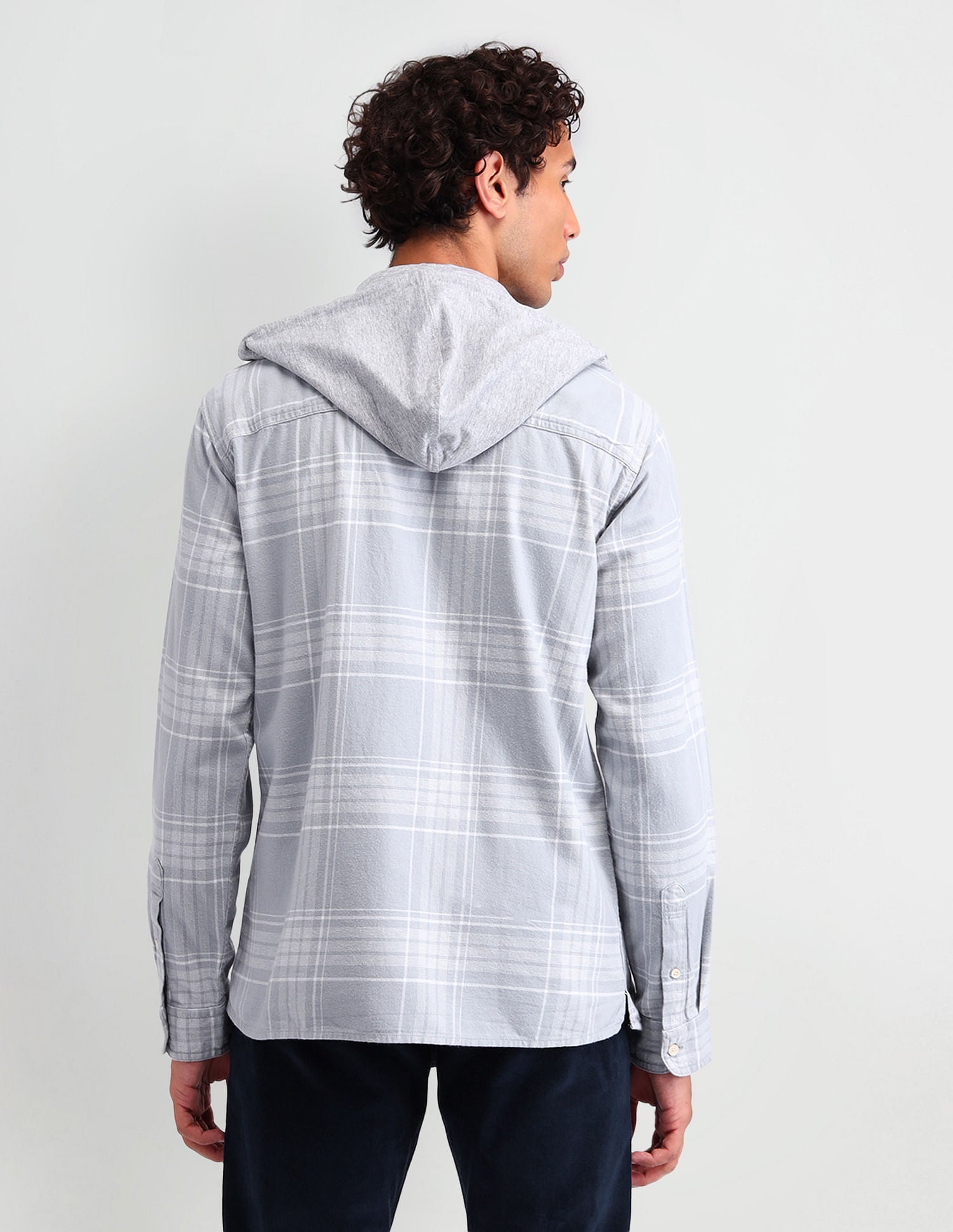 Manhattan Slim Fit Checked Shirt Grey - U.S. Polo Assn. India | Large
