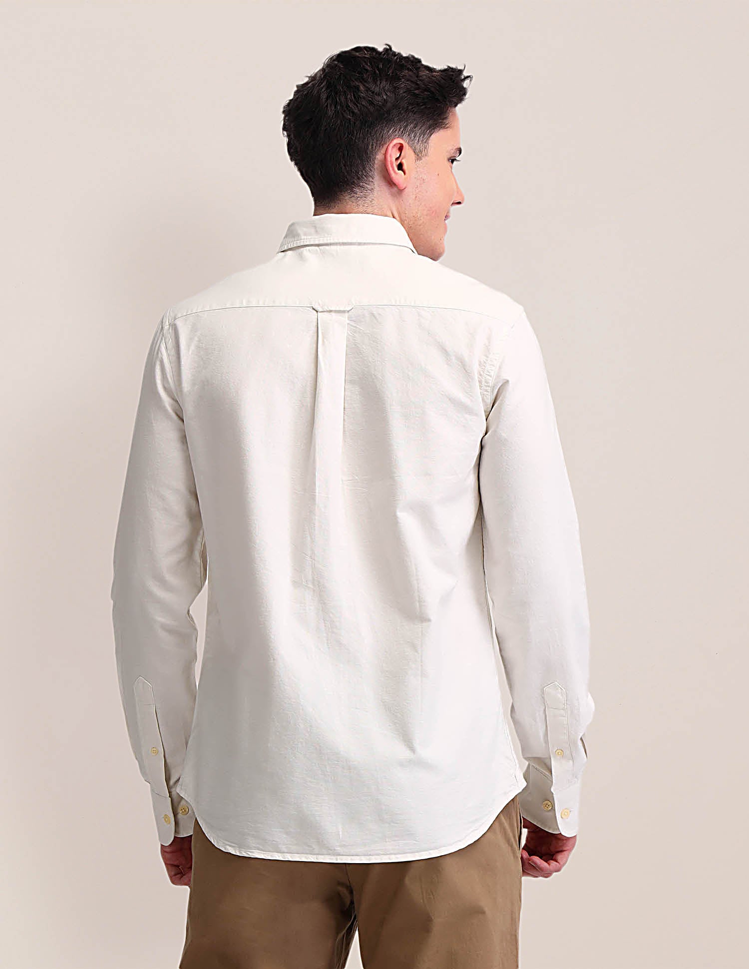 Vertical Striped Tailored Fit Shirt Off White - U.S. Polo Assn. India | Large