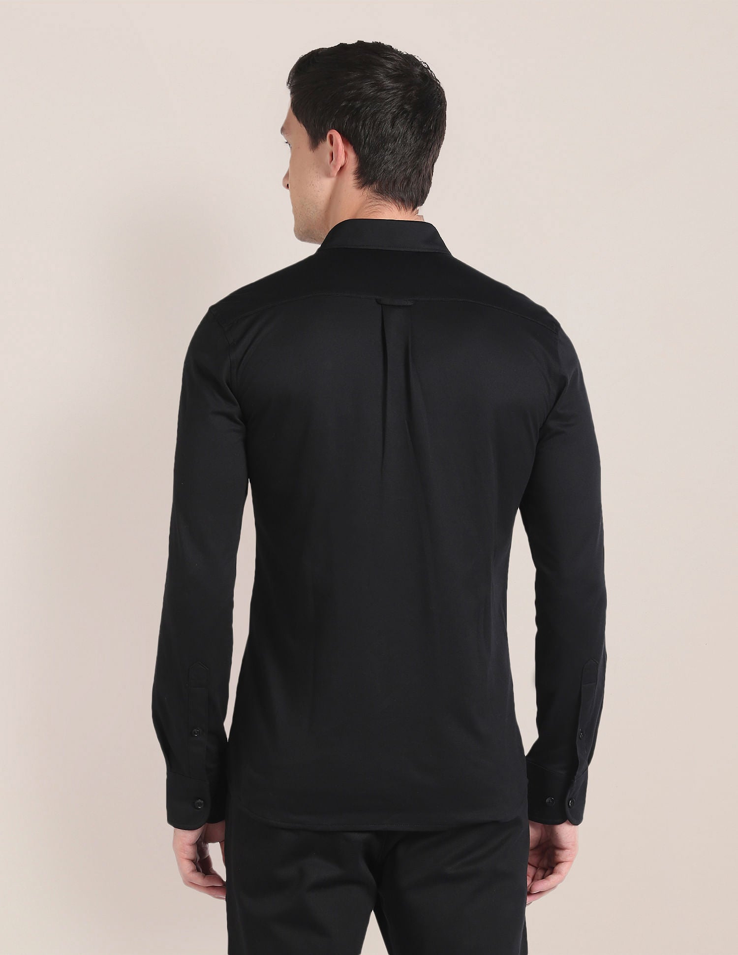 Solid Button Down Collar Shirt Black - U.S. Polo Assn. India | Large