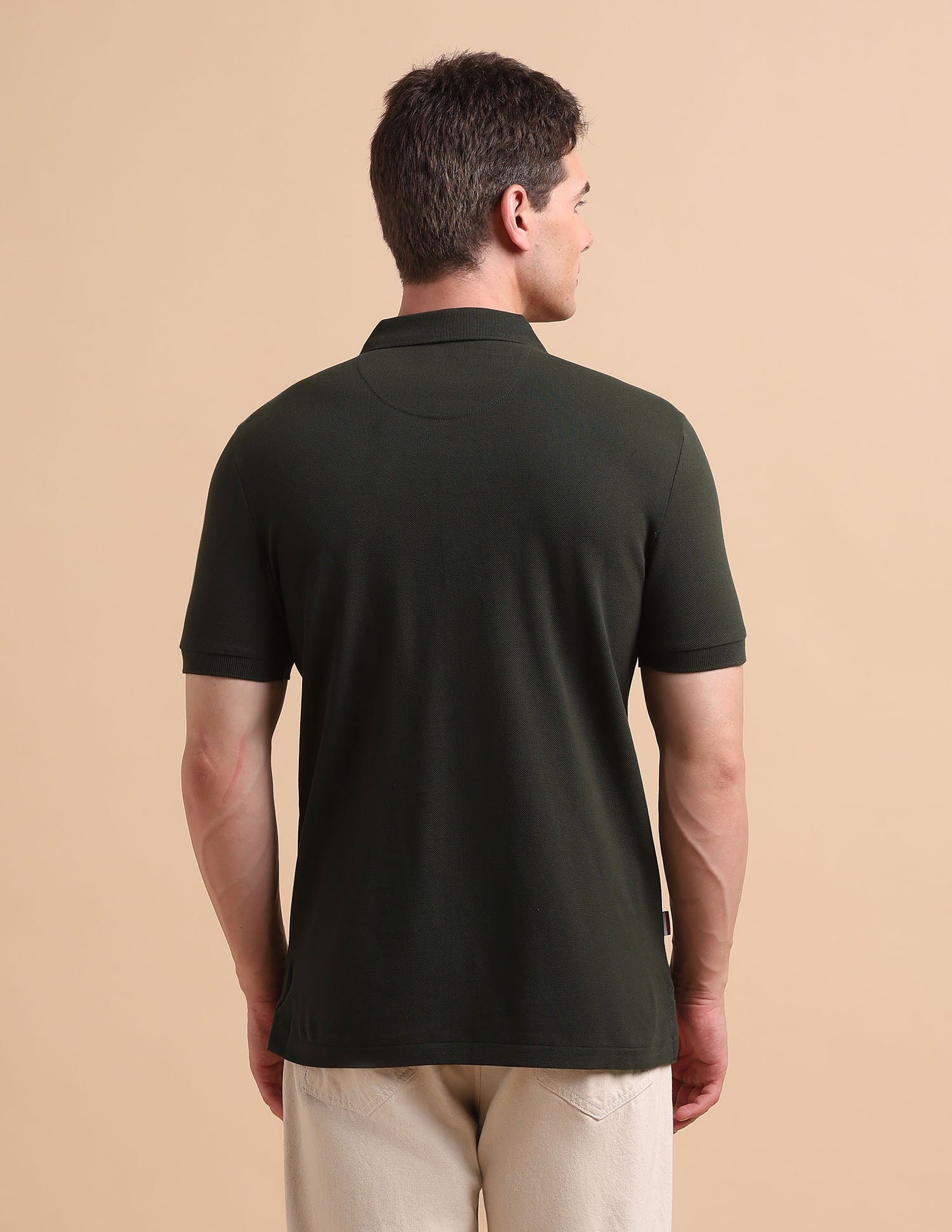 Brand Printed Pure Cotton Polo Shirt Olive - U.S. POLO ASSN. | Large