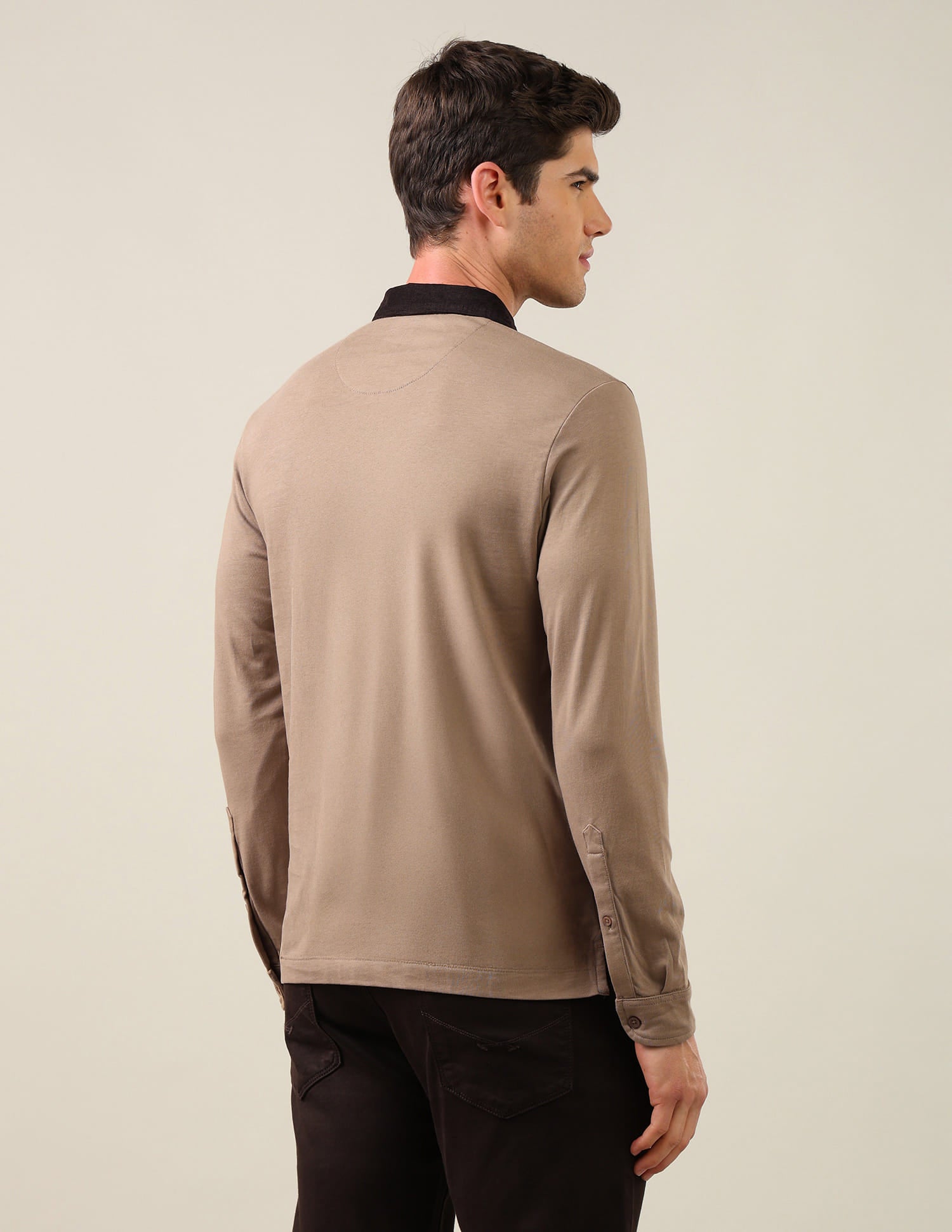 Solid Slim Fit Polo Shirt Brown - U.S. Polo Assn. India | Large
