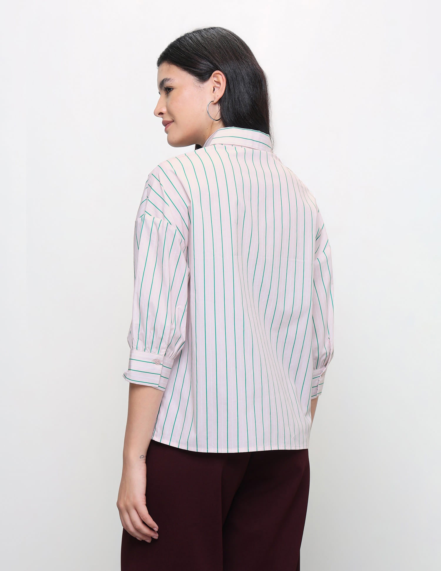 Vertical Striped Relaxed Fit Shirt Pink - U.S. Polo Assn. India | Large