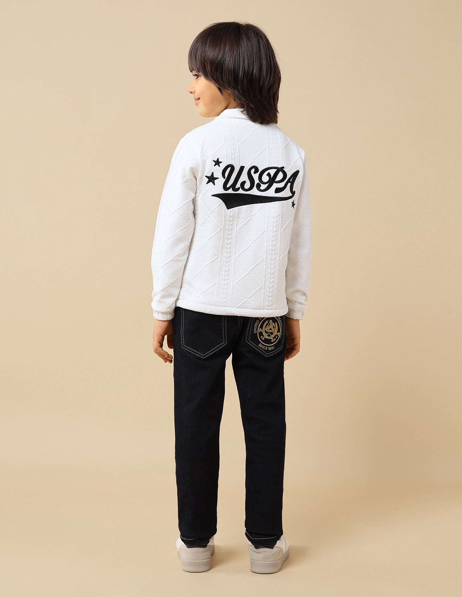 Boys Brand Embroidered Regular Fit Sweatshirt White - U.S. POLO ASSN. | Large