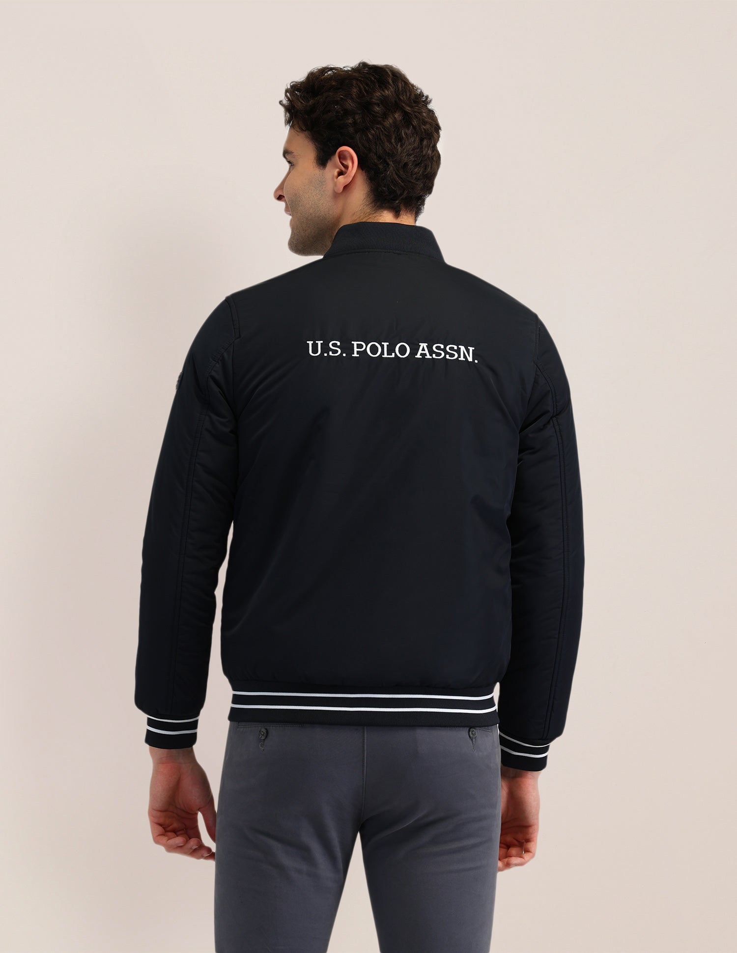 Solid Regular Fit Jacket Navy - U.S. POLO ASSN. | Large