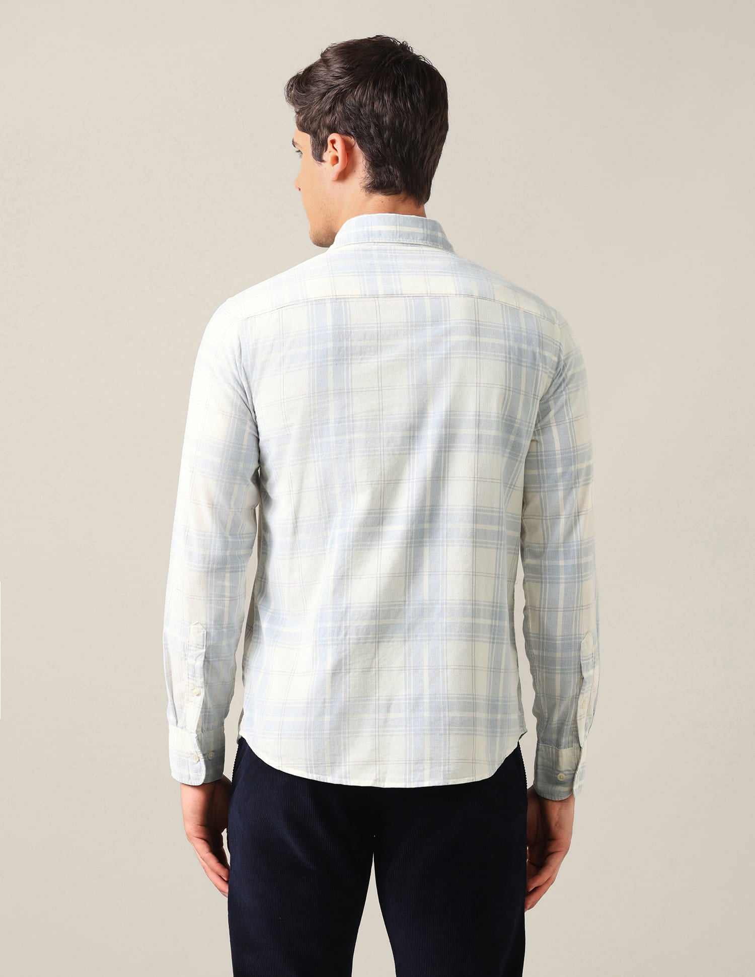 Tailored Fit Corduroy Shirt Blue - U.S. Polo Assn. India | Large