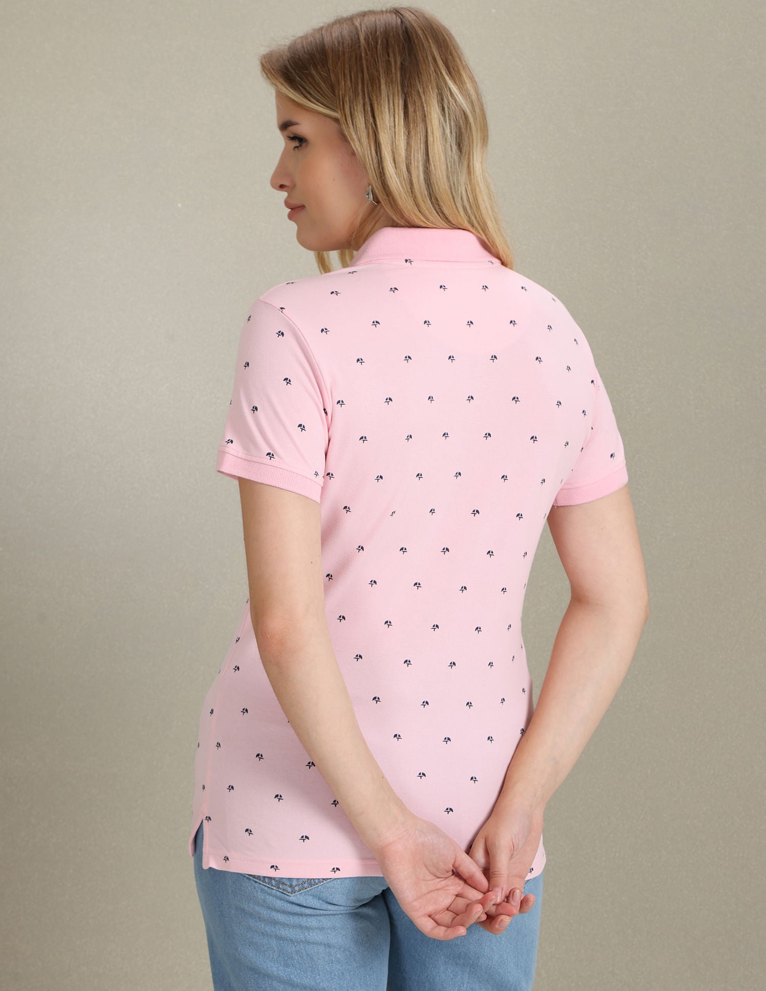 Graphic Print Pique Polo Shirt Pink - U.S. POLO ASSN. | Large