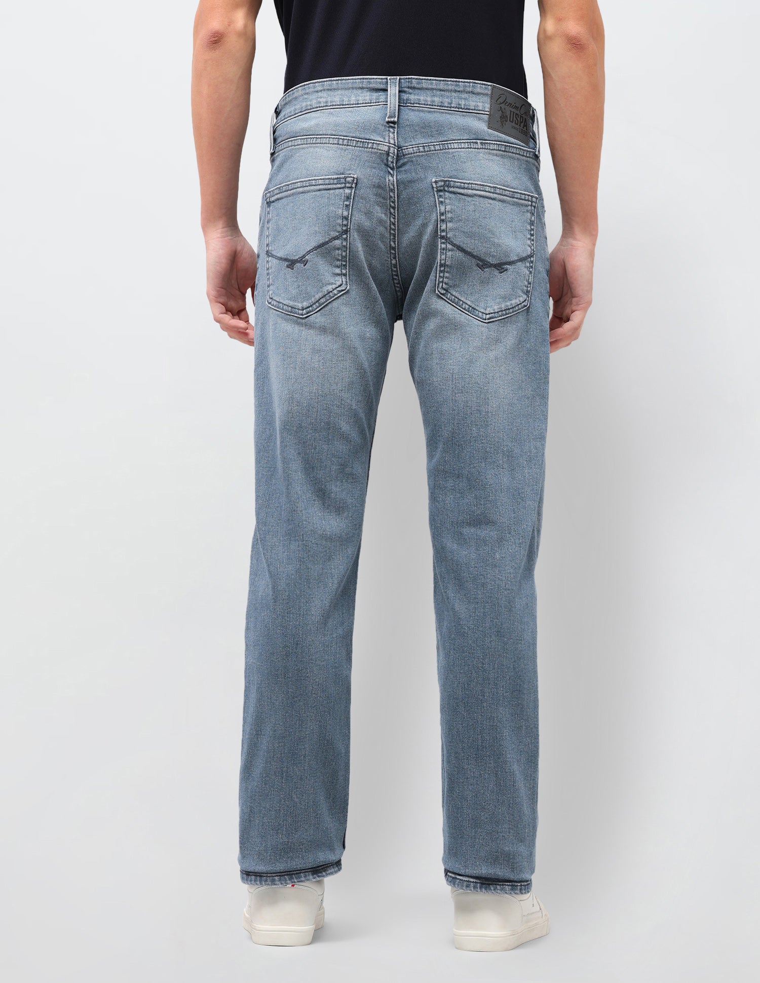 Harold Slim Straight Fit Blue Jeans Mid Blue - U.S. Polo Assn. India | Large